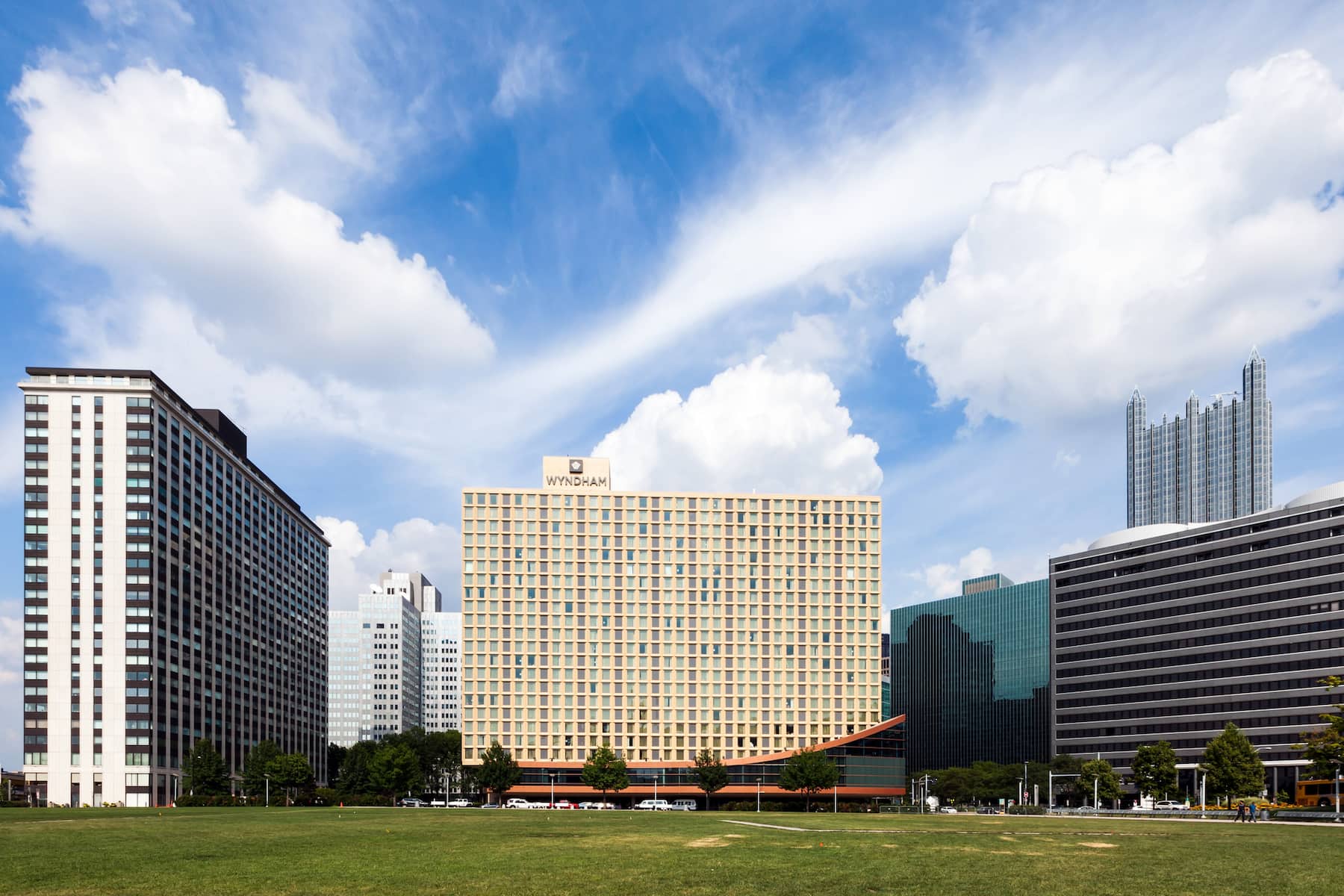 Exterior of Wyndham Grand Pittsburgh Downtown hotel in Pittsburgh, Pennsylvania