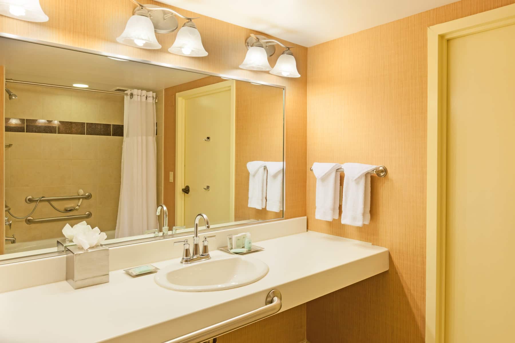 Guest room at the Wyndham Grand Pittsburgh Downtown in Pittsburgh, Pennsylvania