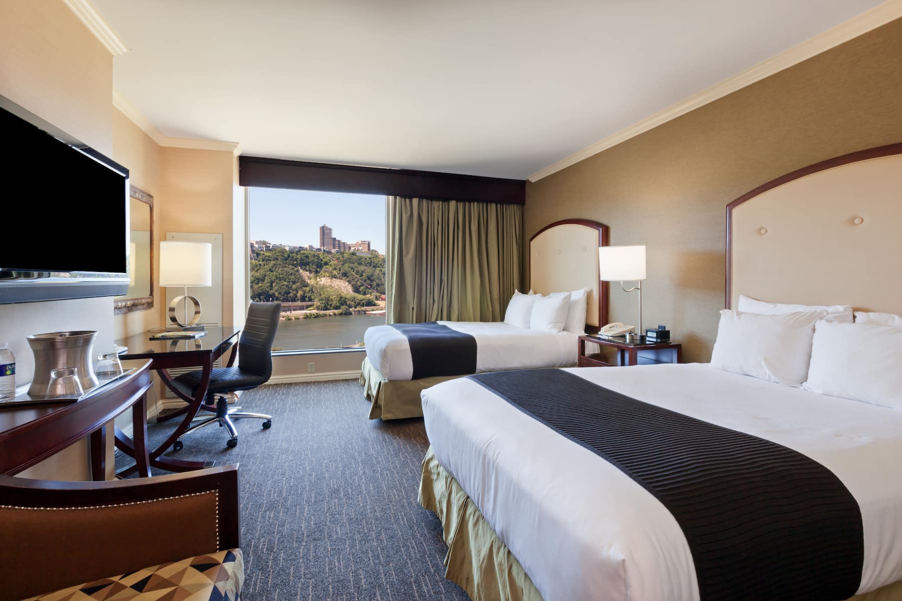 Guest room at the Wyndham Grand Pittsburgh Downtown in Pittsburgh, Pennsylvania
