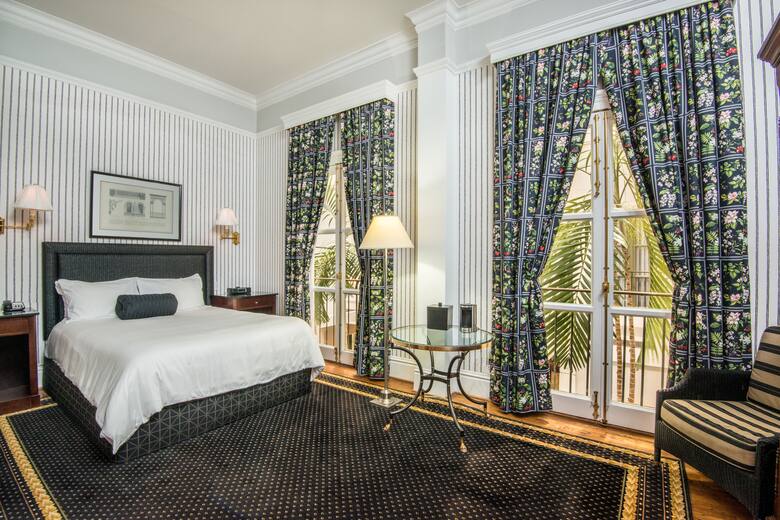Guest room at the The Tremont House A Wyndham Grand Hotel in Galveston, Texas