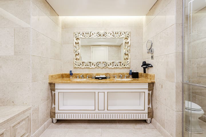 Guest room bath at the Wyndham Grand Phu Quoc in Kien Giang Province, Other than US/Canada