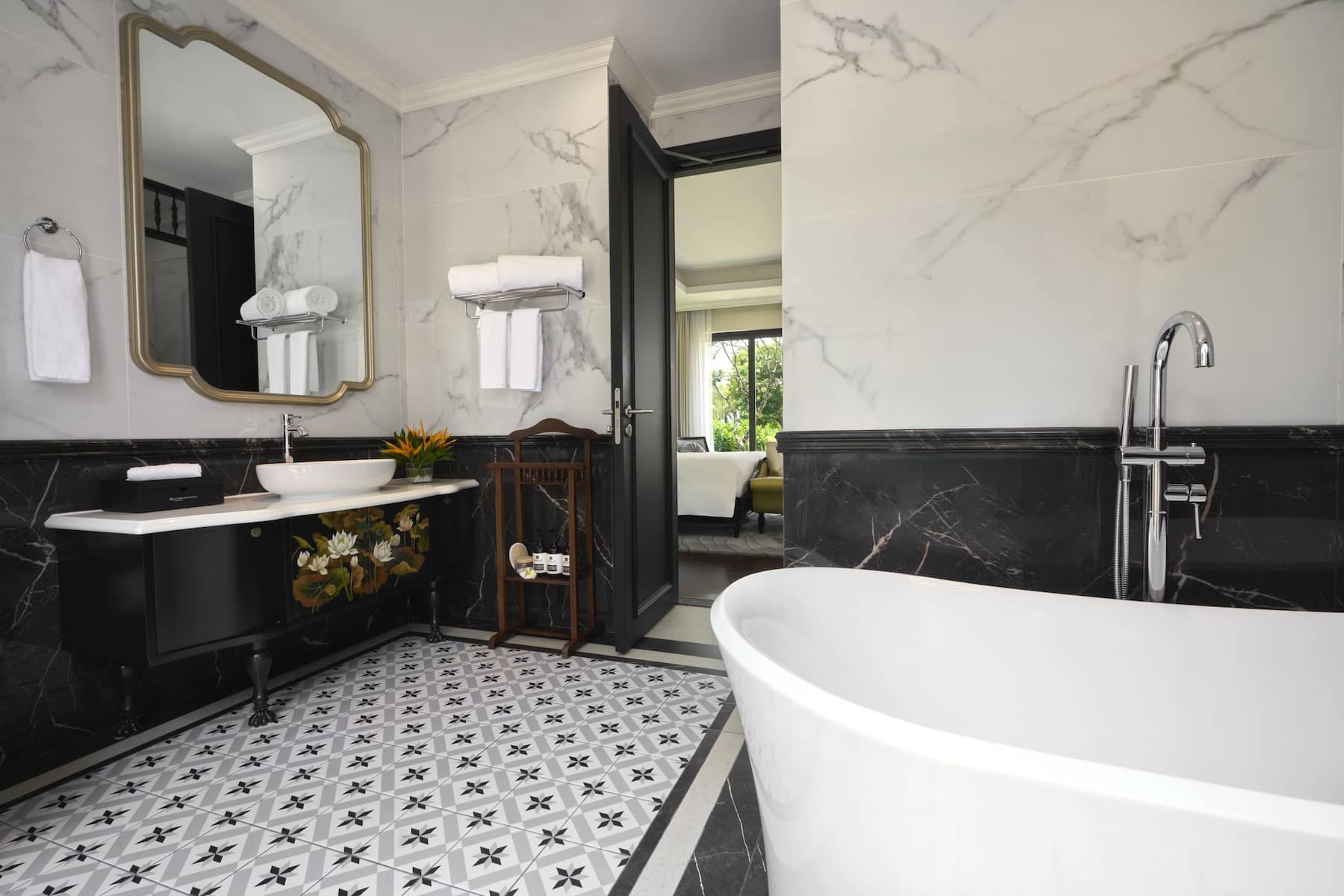 Guest room bath at the Wyndham Grand Phu Quoc in Kien Giang Province, Other than US/Canada