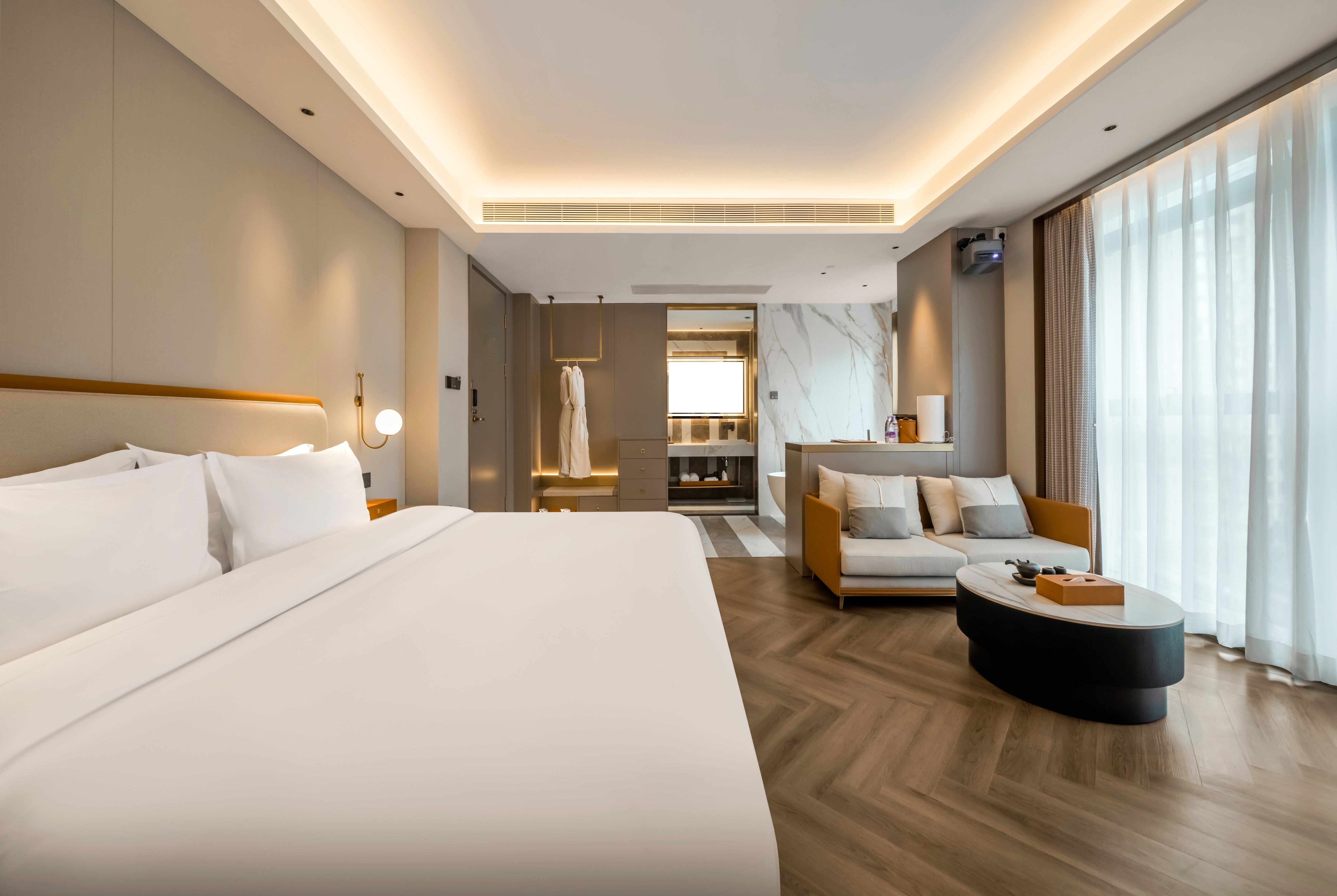 Guest room at the Howard Johnson Life Hotel by Wyndham Chongqing Liangjiang in Chongqing, Other than US/Canada