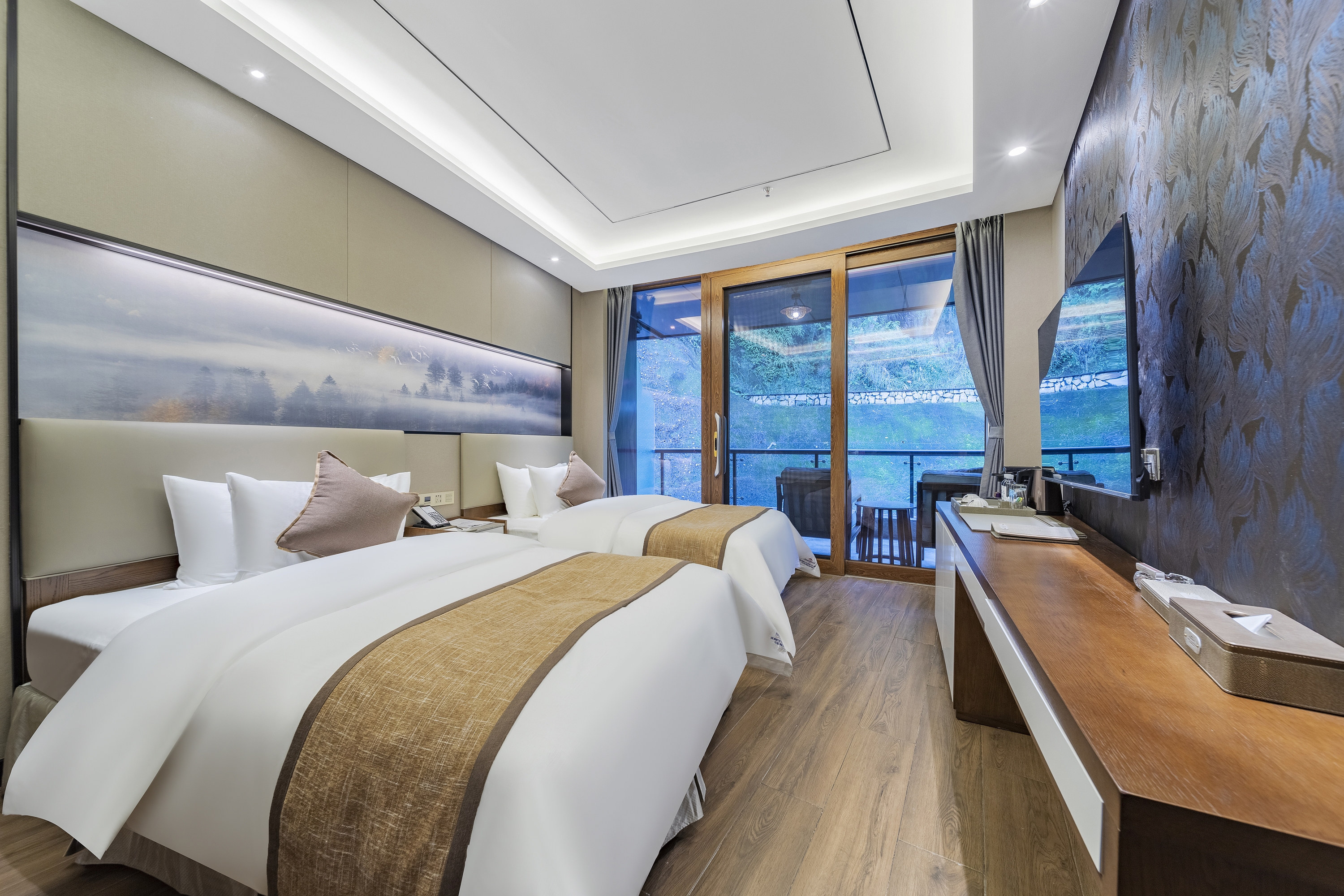 Guest room at the Howard Johnson by Wyndham Lake Serenity Hotel Neijiang in Neijiang City, Other than US/Canada