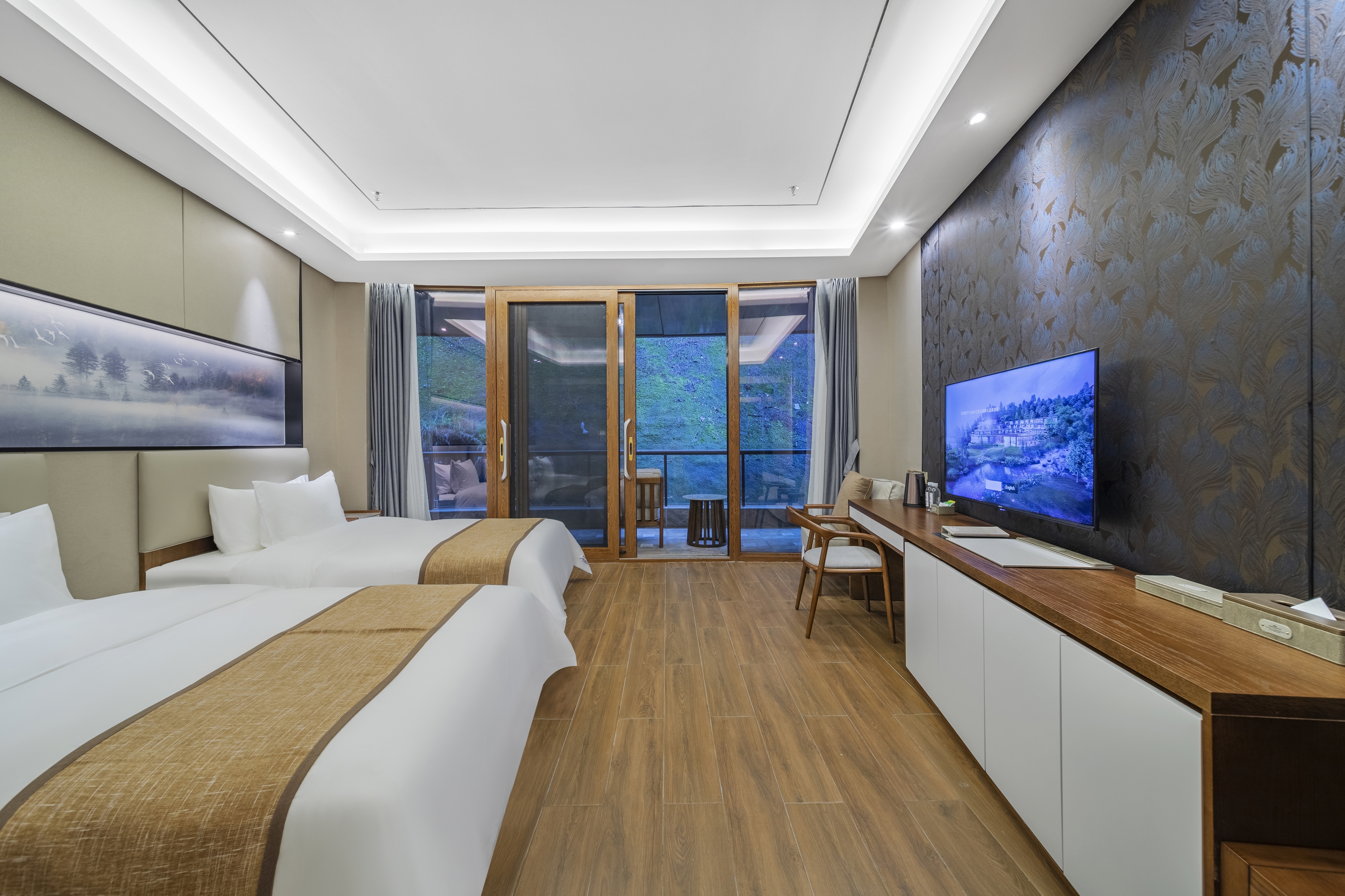 Guest room at the Howard Johnson by Wyndham Lake Serenity Hotel Neijiang in Neijiang City, Other than US/Canada