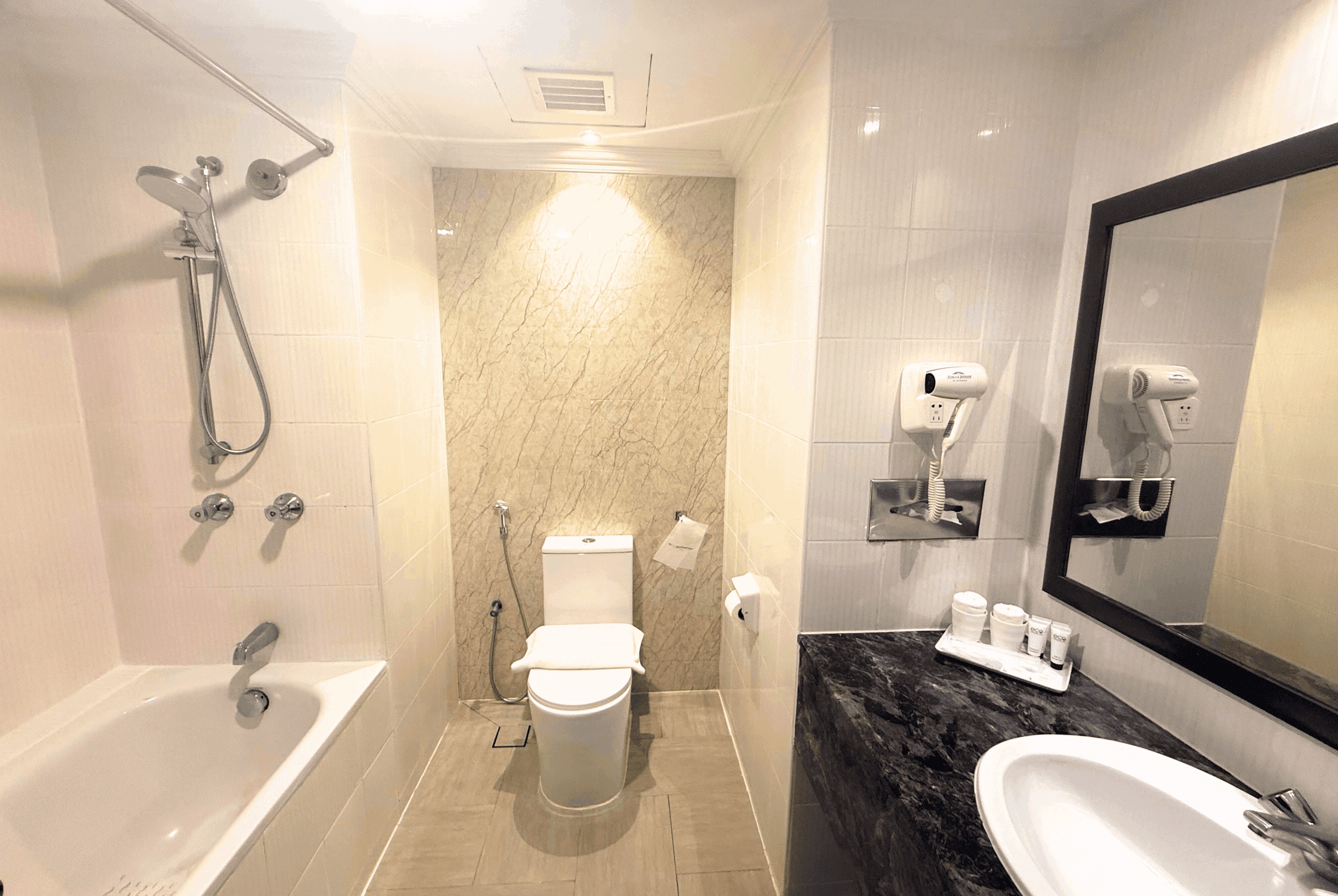 Guest room bath at the Howard Johnson By Wyndham Kuala Lumpur 118 in Kuala Lumpur, Other than US/Canada