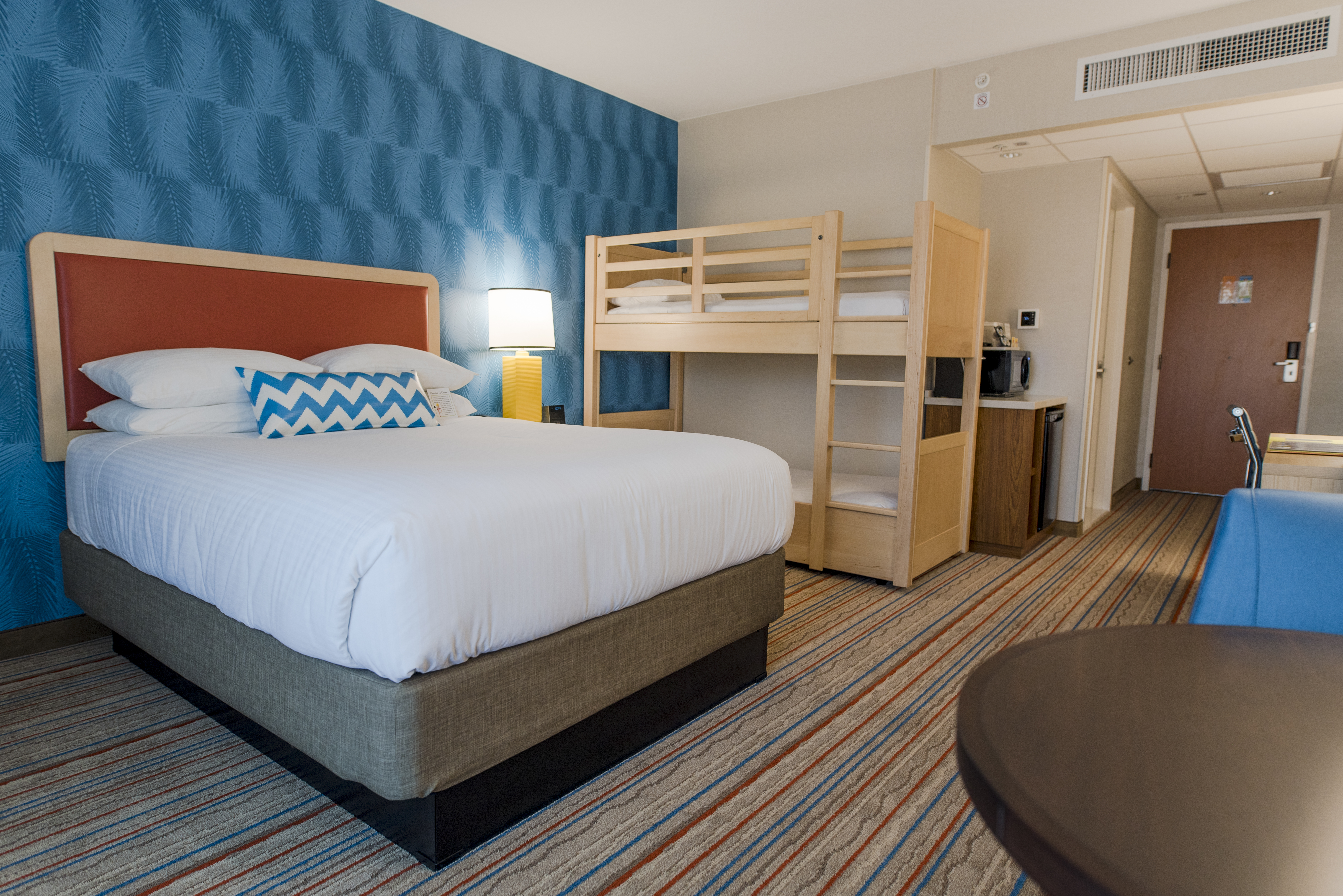 Guest room at the Howard Johnson by Wyndham Anaheim Hotel & Water Playground in Anaheim, California