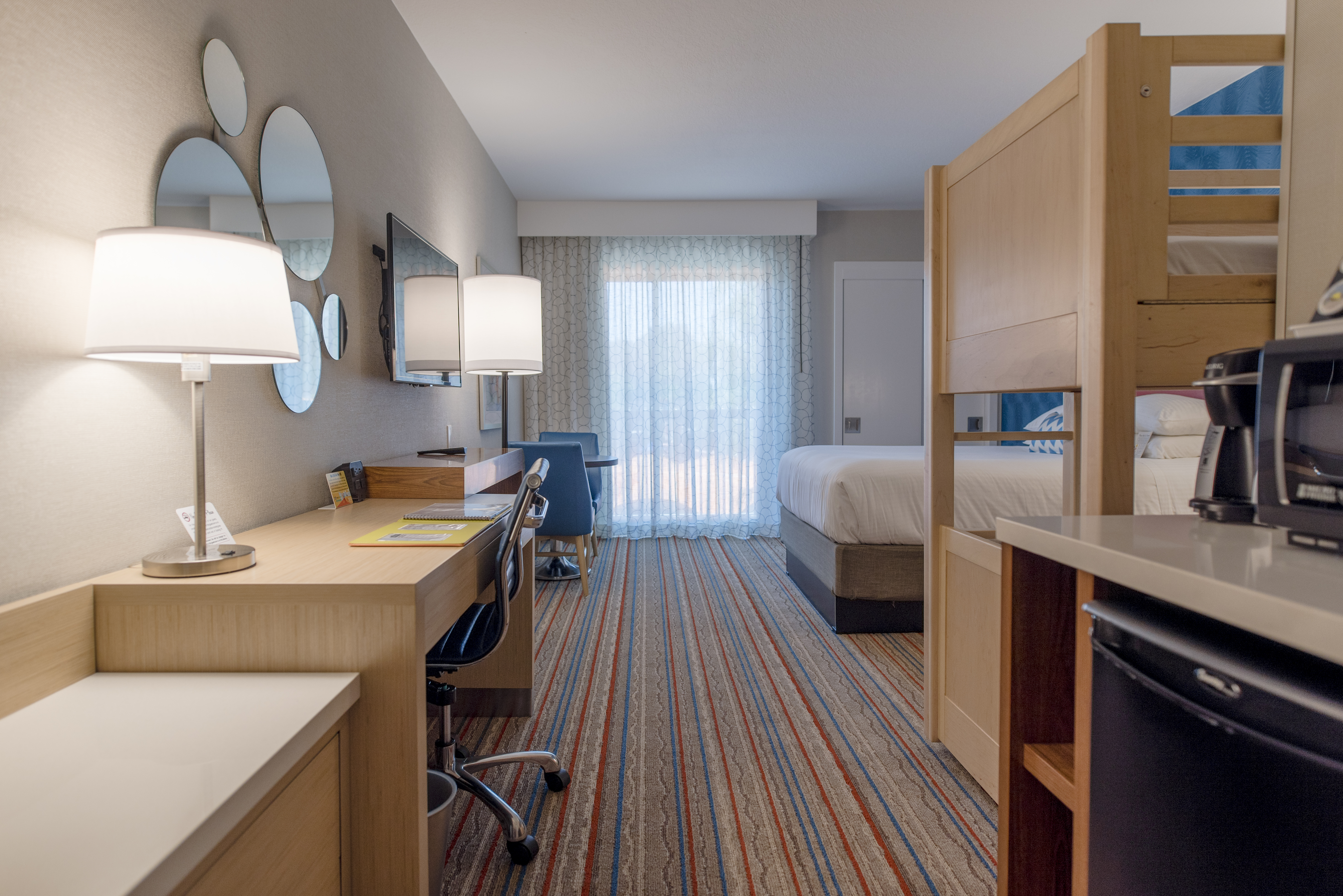 Guest room at the Howard Johnson by Wyndham Anaheim Hotel & Water Playground in Anaheim, California