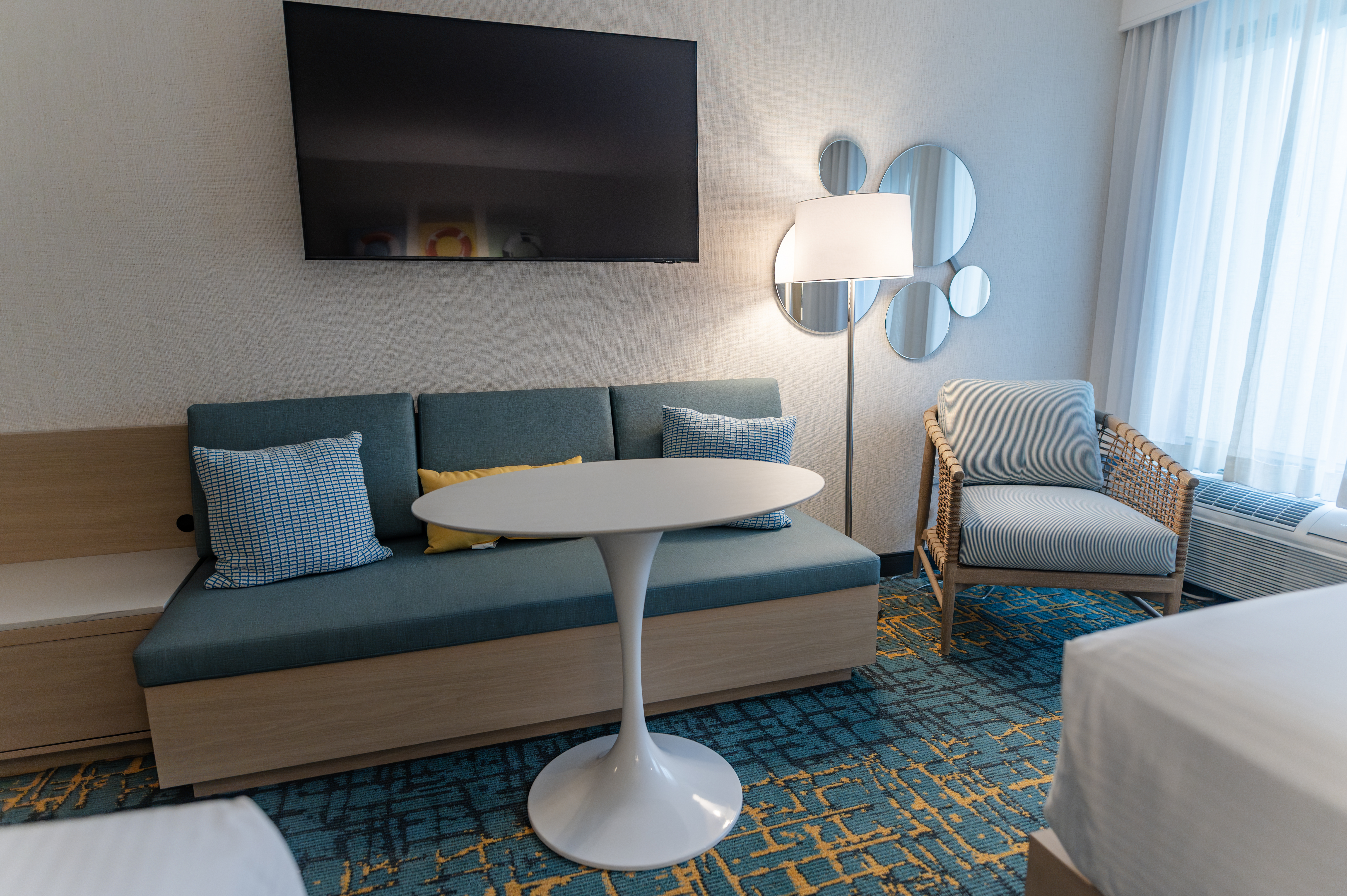 Guest room at the Howard Johnson by Wyndham Anaheim Hotel and Water Playground in Anaheim, California