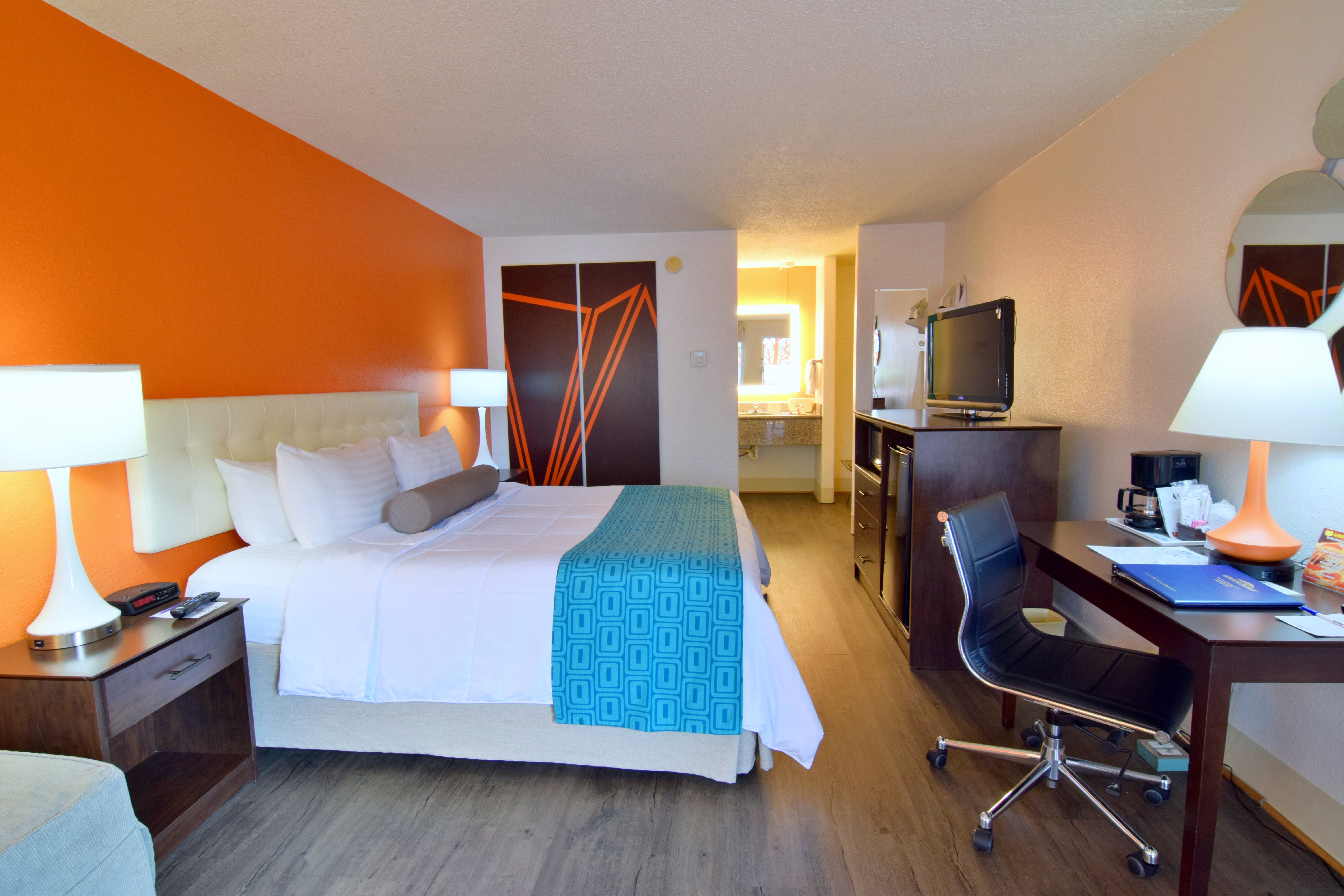 Guest room at the Howard Johnson by Wyndham Ocala FL I-75 in Ocala, Florida