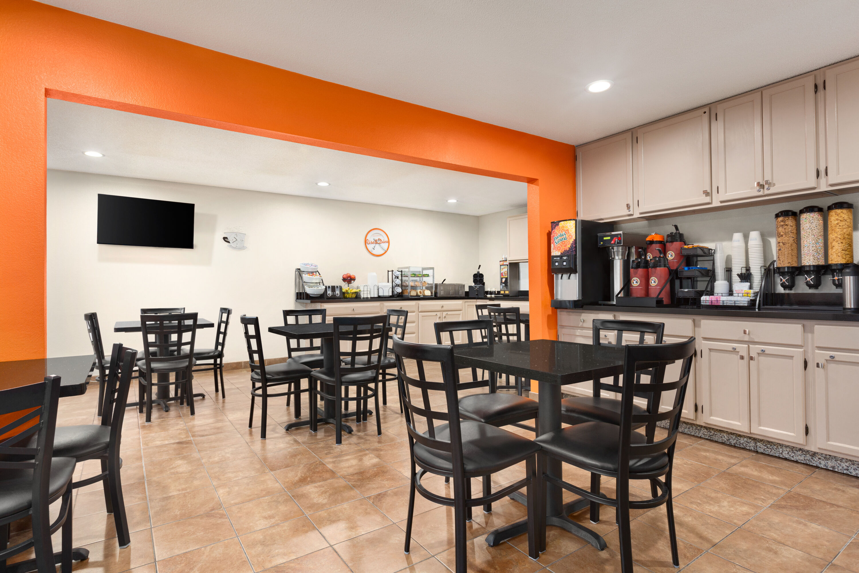 Free breakfast at Howard Johnson by Wyndham Waterloo/Cedar Falls in Waterloo, Iowa