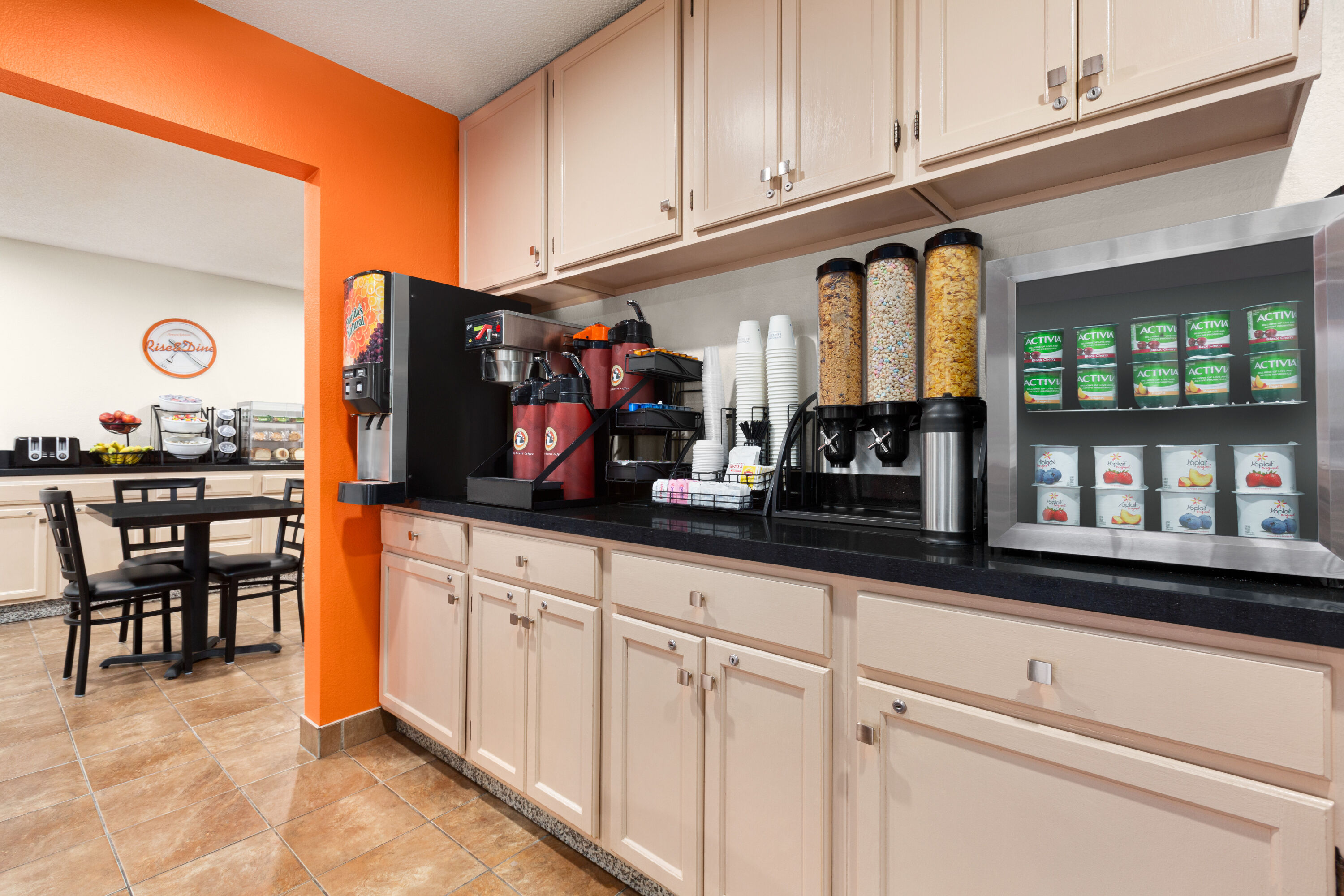 Free breakfast at Howard Johnson by Wyndham Waterloo/Cedar Falls in Waterloo, Iowa