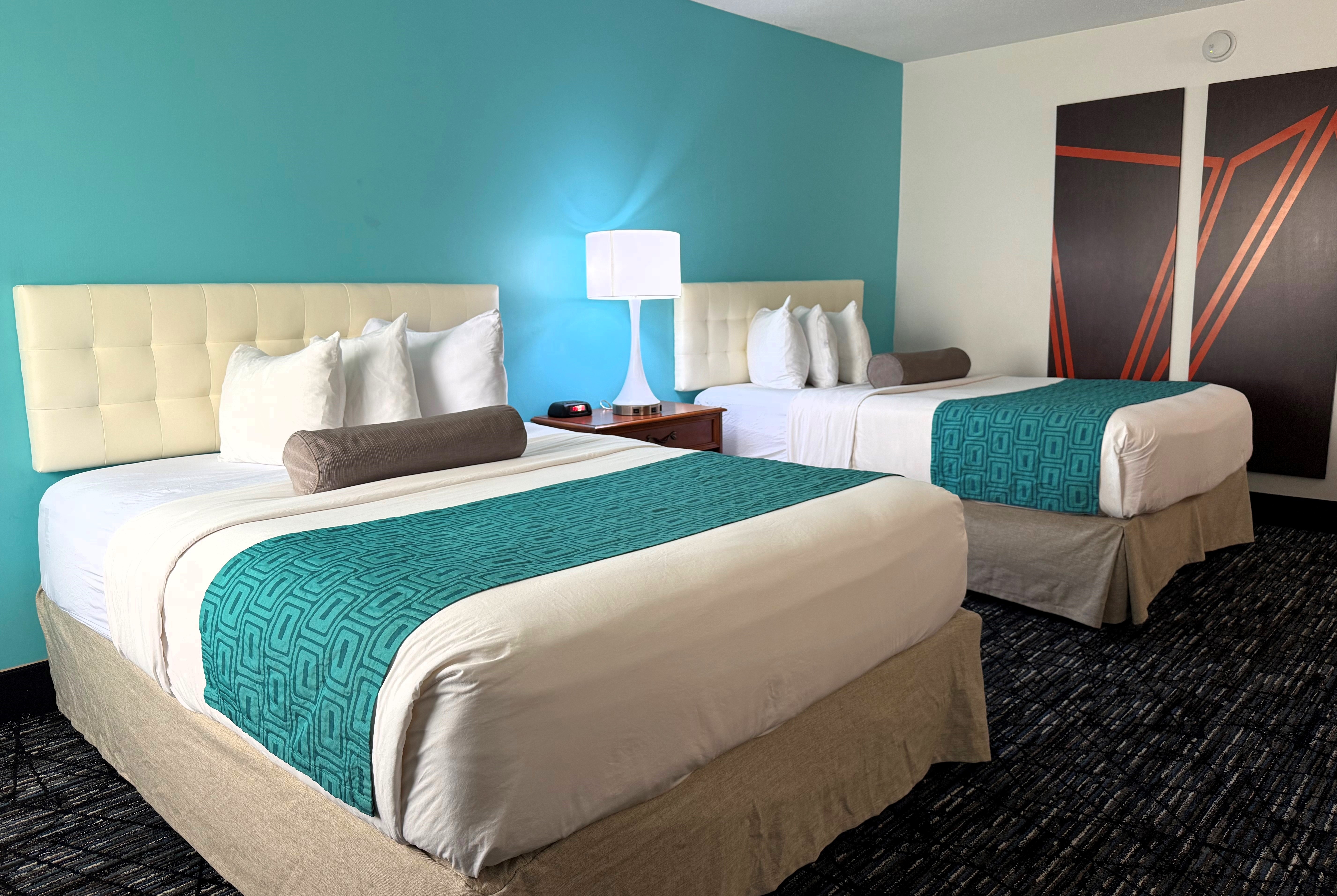 Guest room at the Howard Johnson by Wyndham Evansville East in Evansville, Indiana