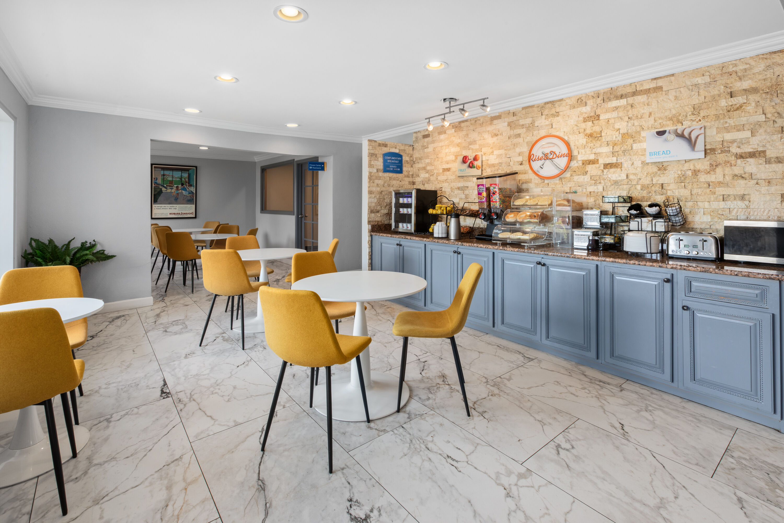 Free breakfast at Howard Johnson by Wyndham Romulus Detroit Metro Airport in Romulus, Michigan