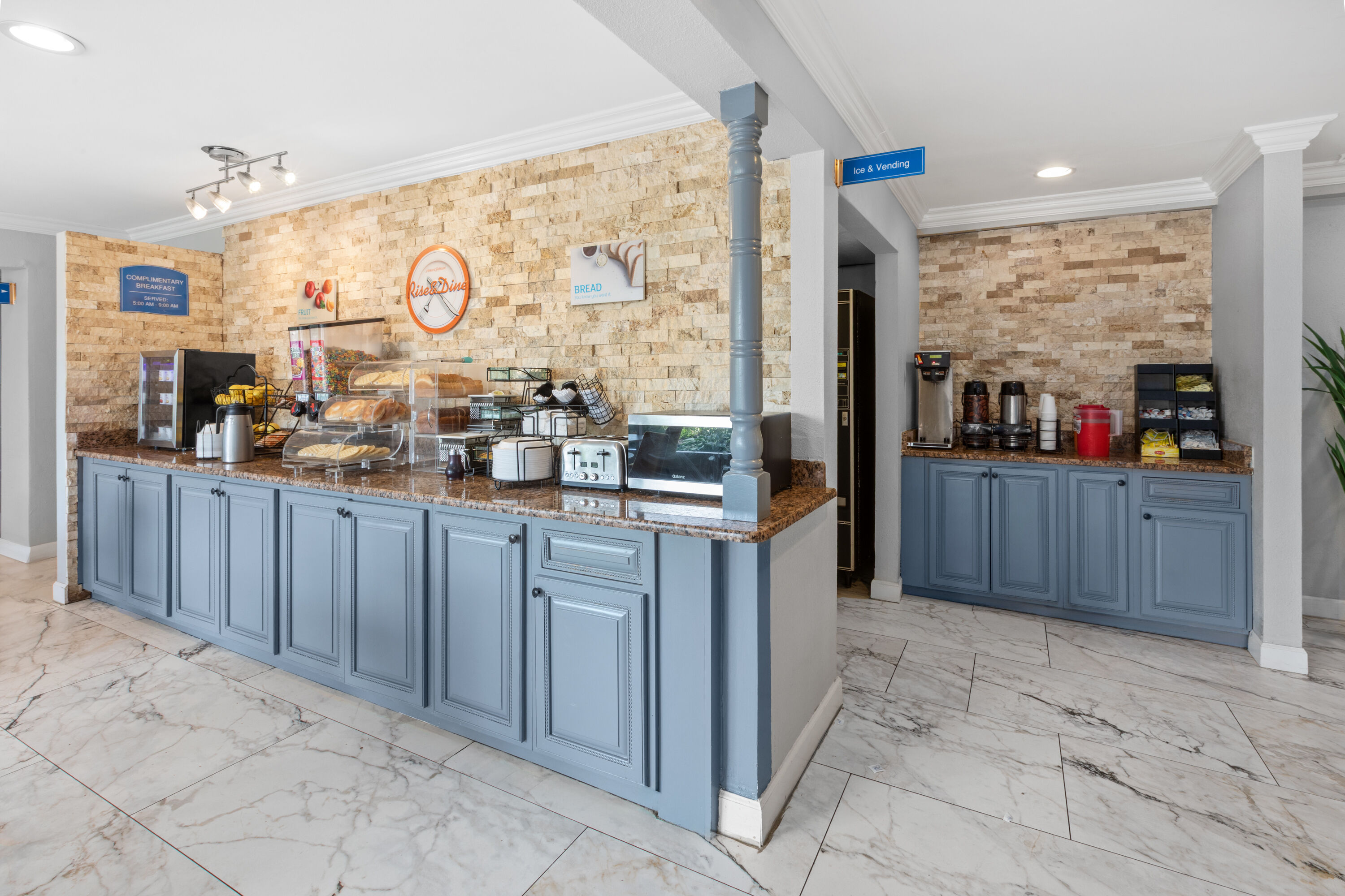 Free breakfast at Howard Johnson by Wyndham Romulus Detroit Metro Airport in Romulus, Michigan