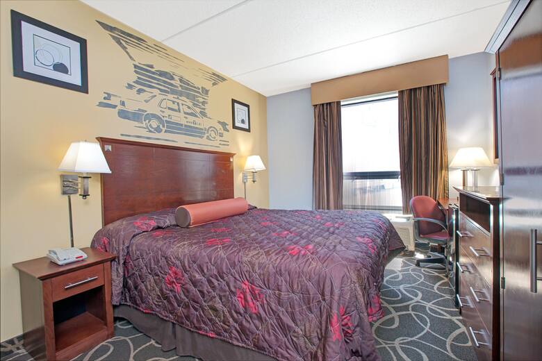 Guest room at the Howard Johnson Inn Queens in Queens Village, New York