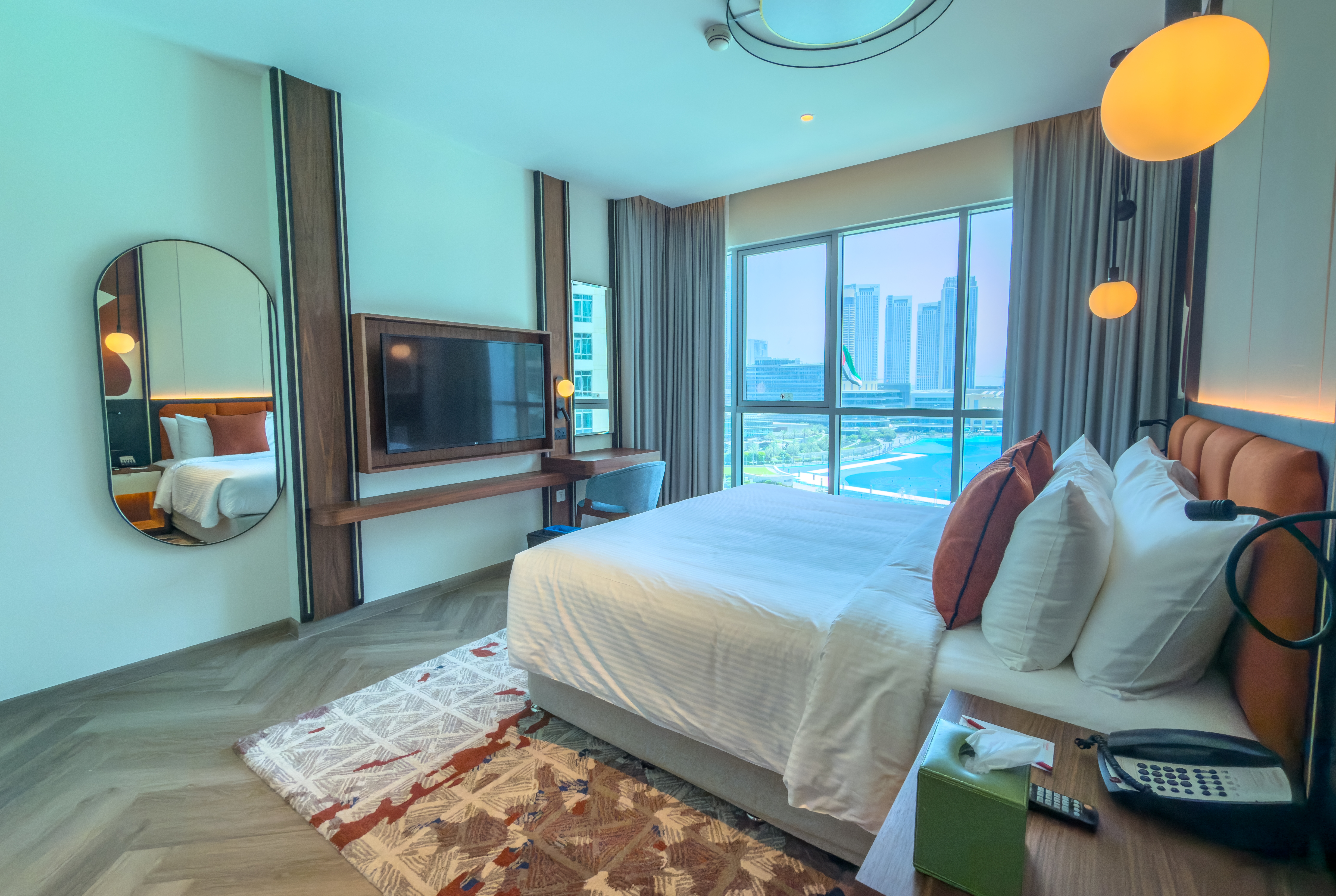 Guest room at the Wyndham Downtown Dubai in Dubai, Other than US/Canada