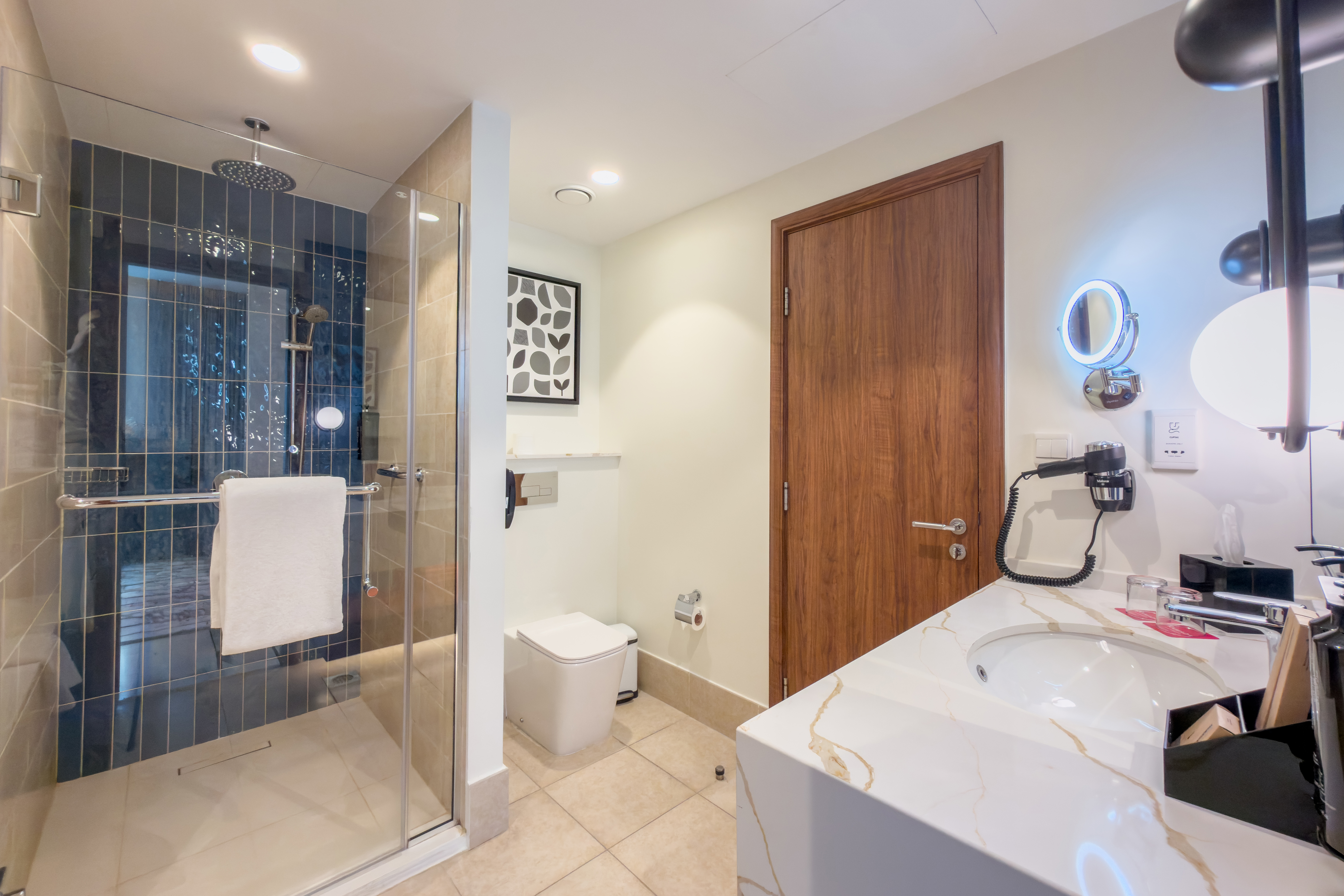 Guest room bath at the Wyndham Downtown Dubai in Dubai, Other than US/Canada