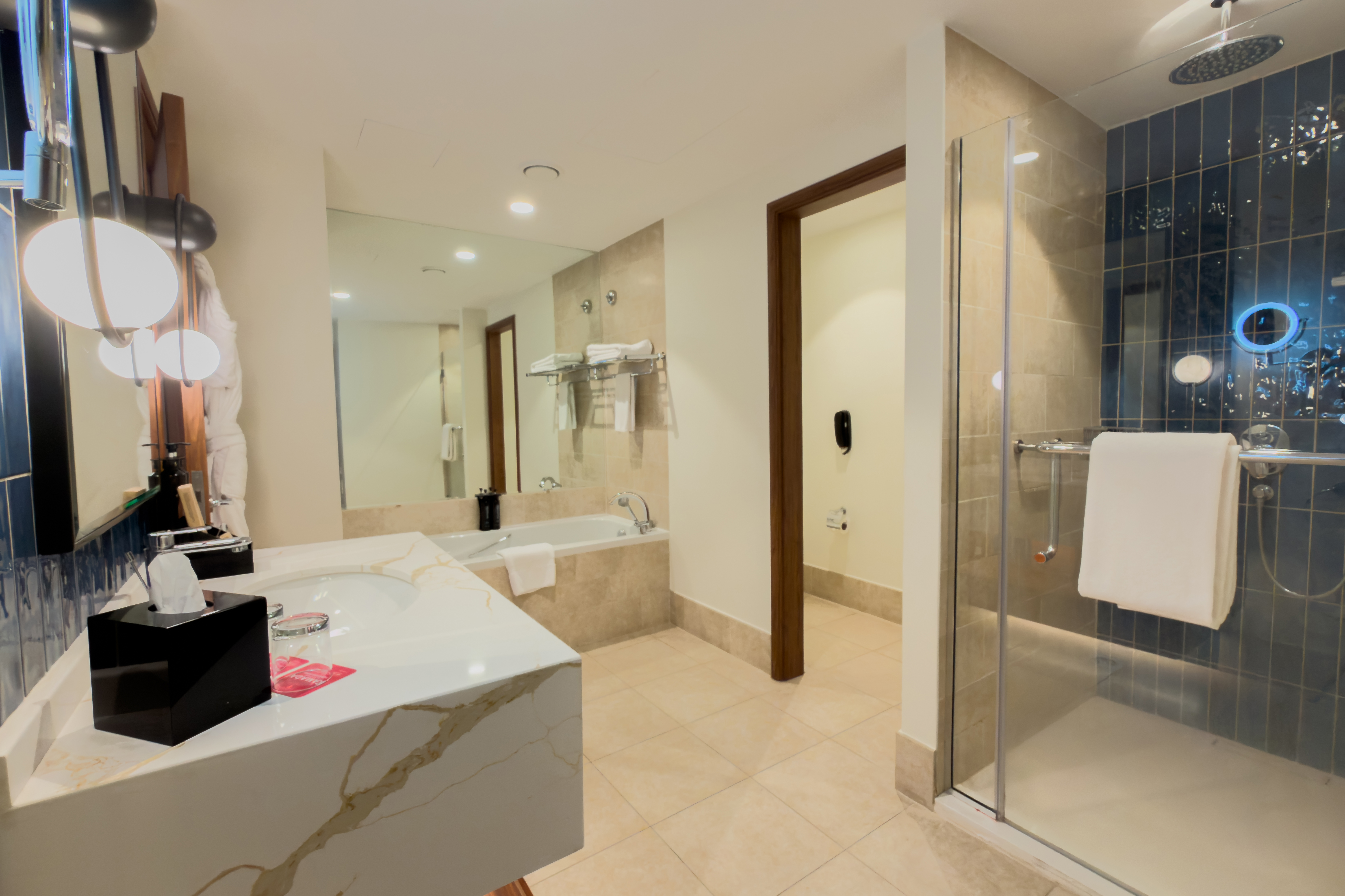 Guest room bath at the Wyndham Downtown Dubai in Dubai, Other than US/Canada