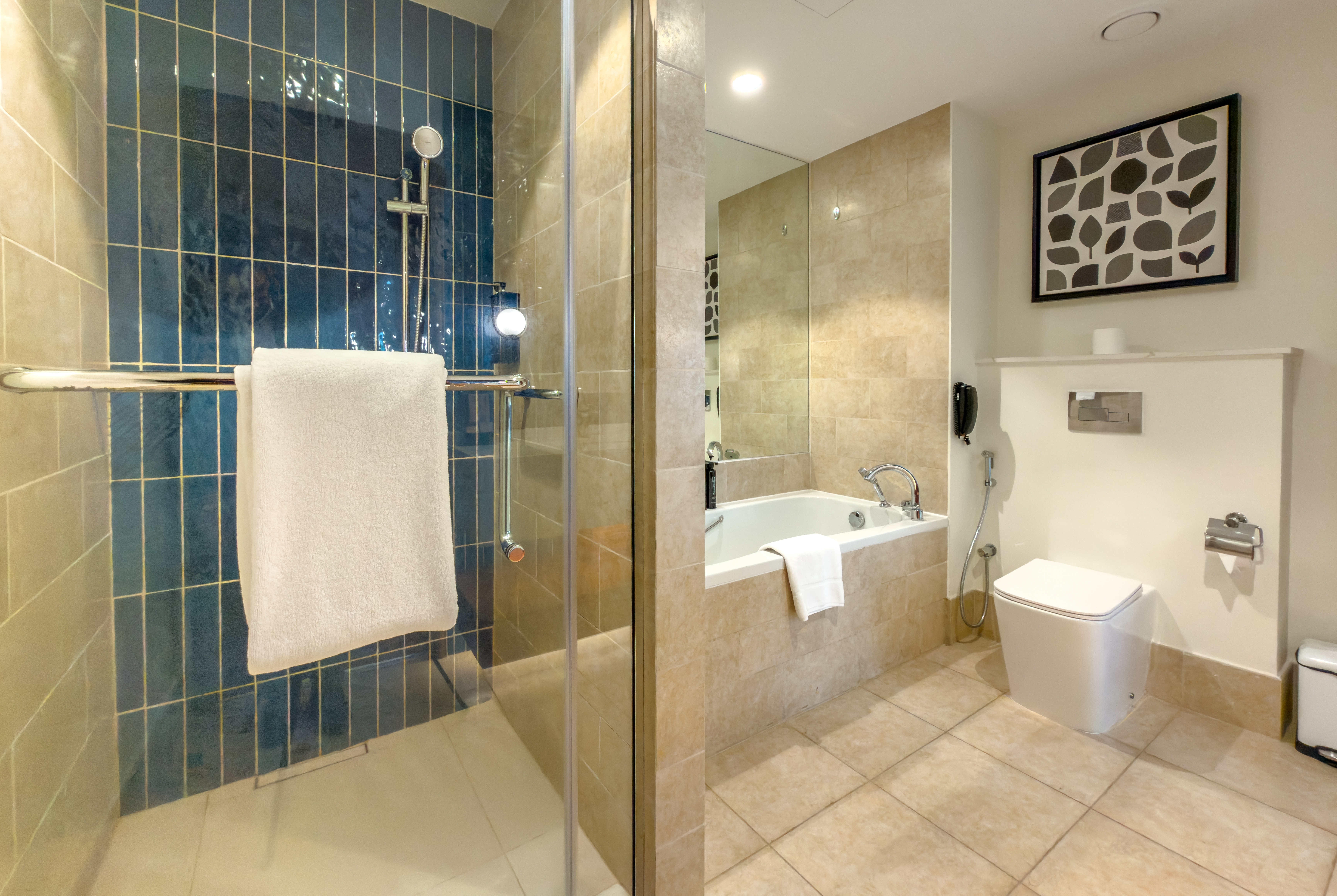 Guest room bath at the Wyndham Downtown Dubai in Dubai, Other than US/Canada