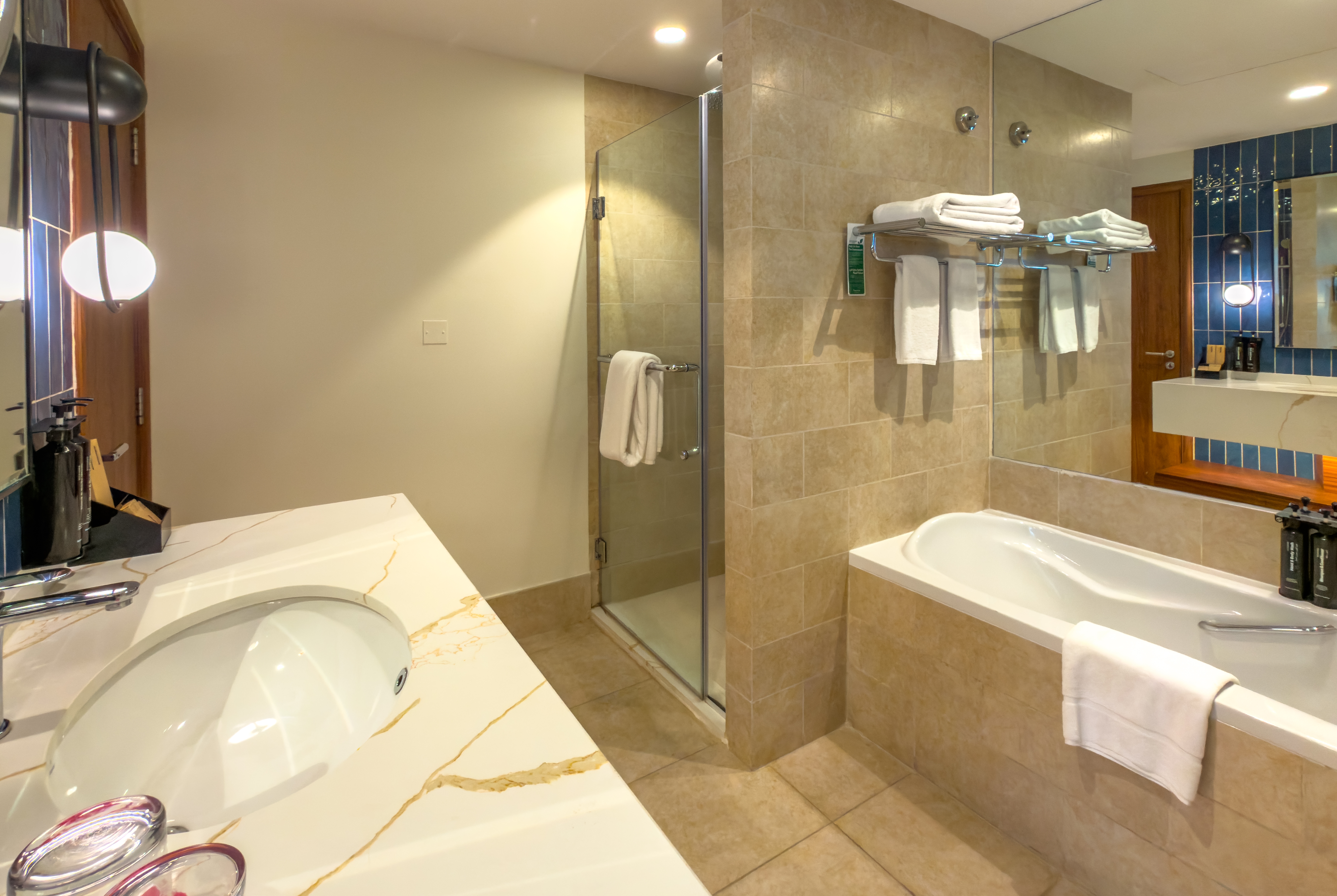 Guest room bath at the Wyndham Downtown Dubai in Dubai, Other than US/Canada