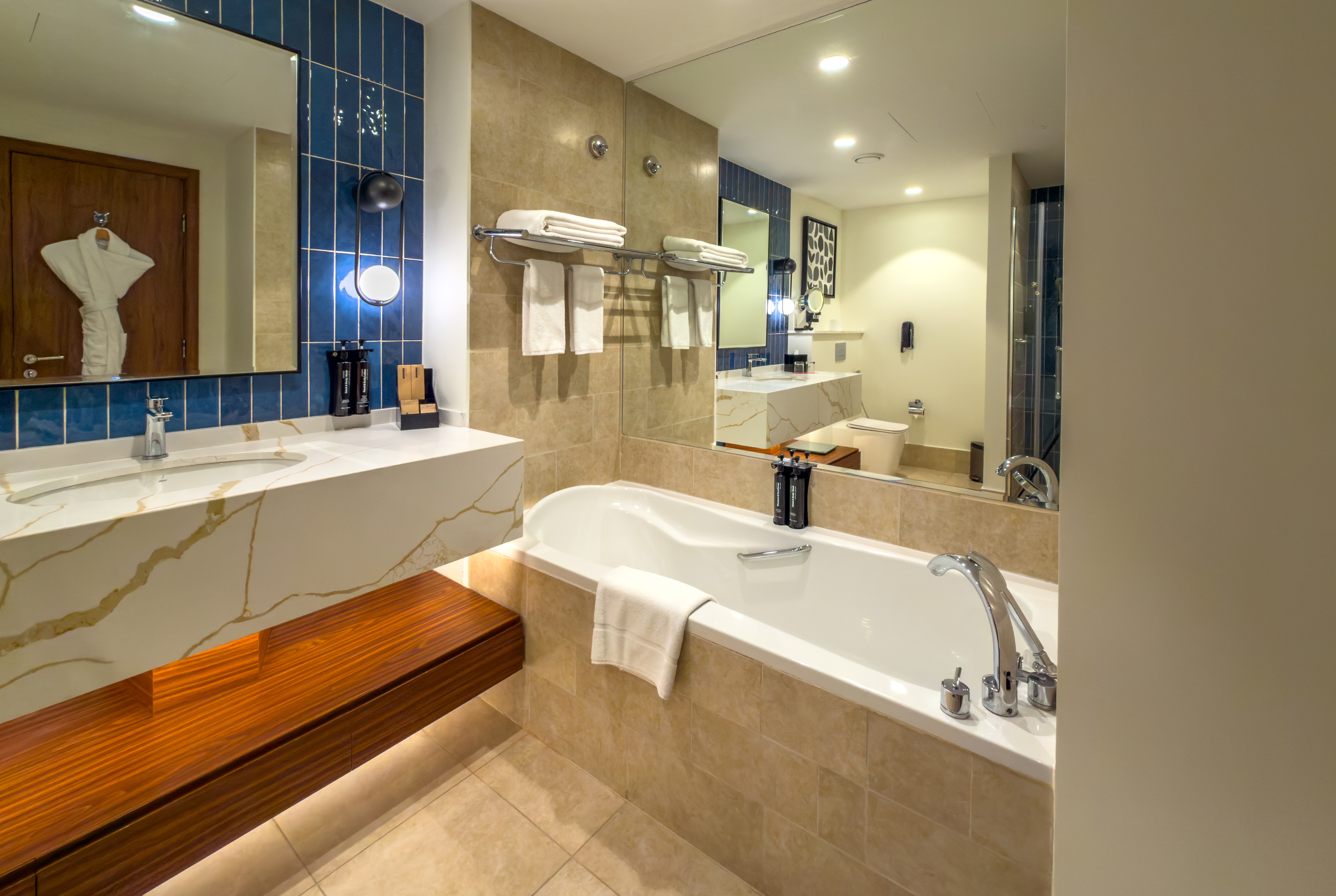 Guest room bath at the Wyndham Downtown Dubai in Dubai, Other than US/Canada