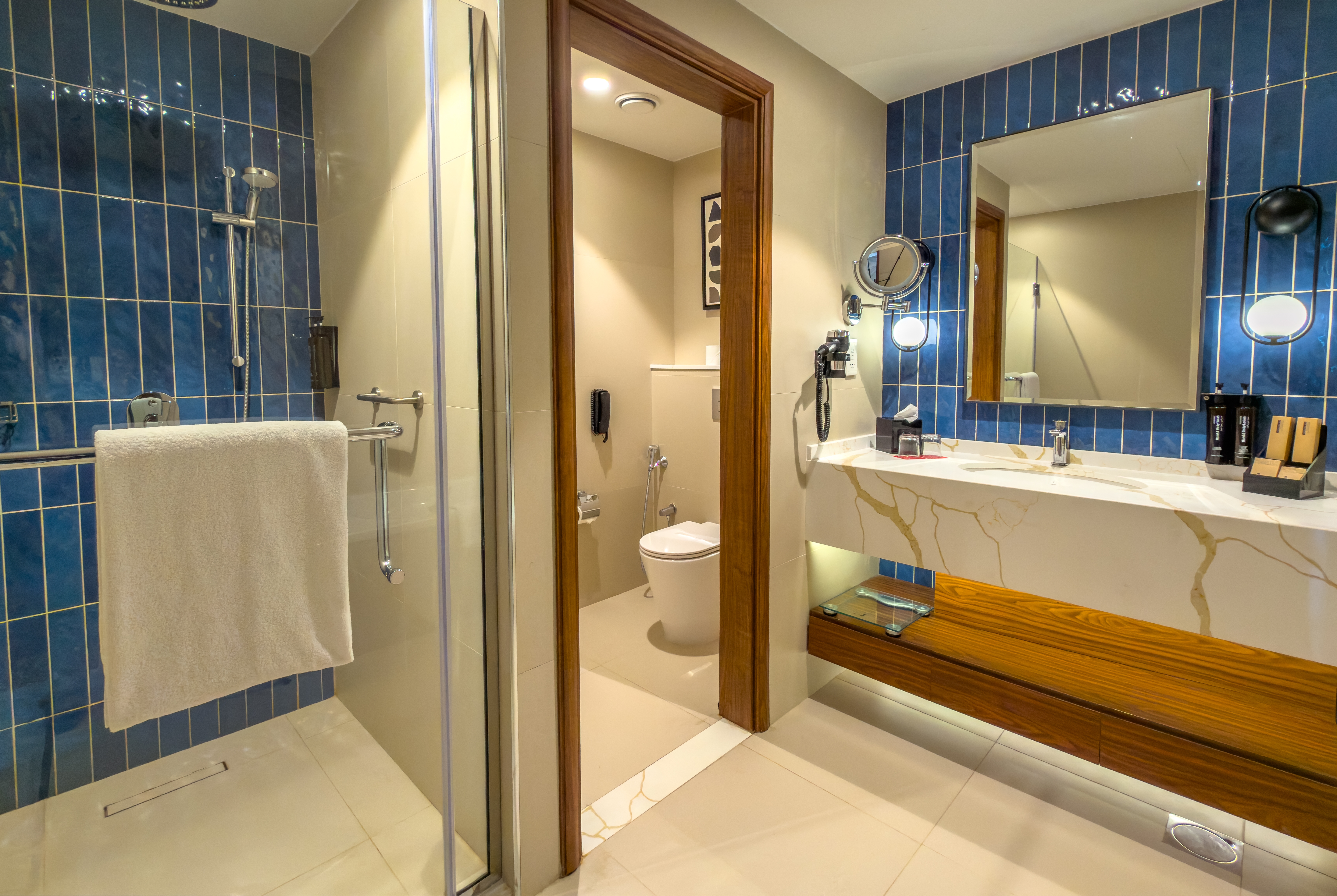Guest room bath at the Wyndham Downtown Dubai in Dubai, Other than US/Canada