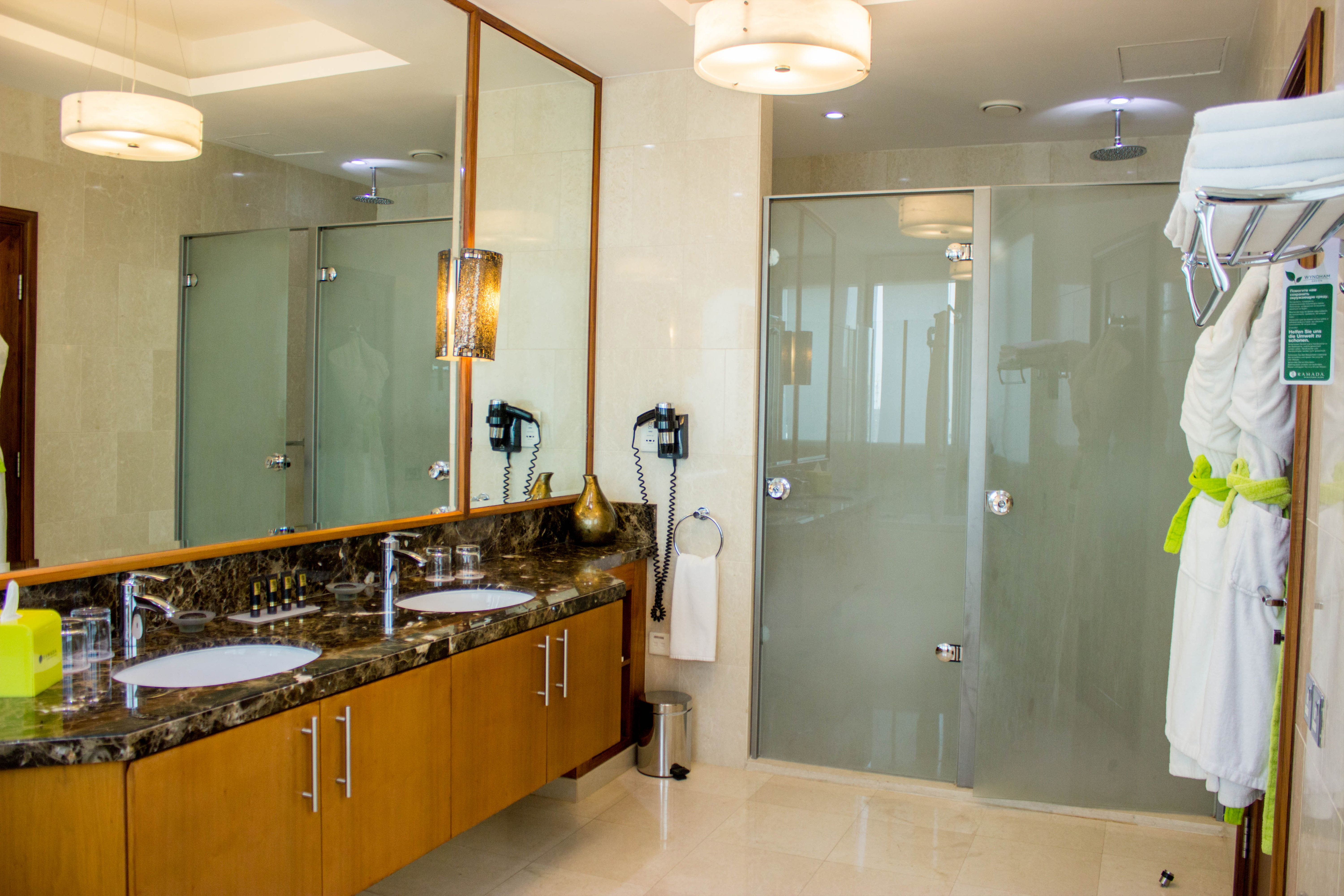 Guest room bath at the Wyndham Downtown Dubai in Dubai, Other than US/Canada