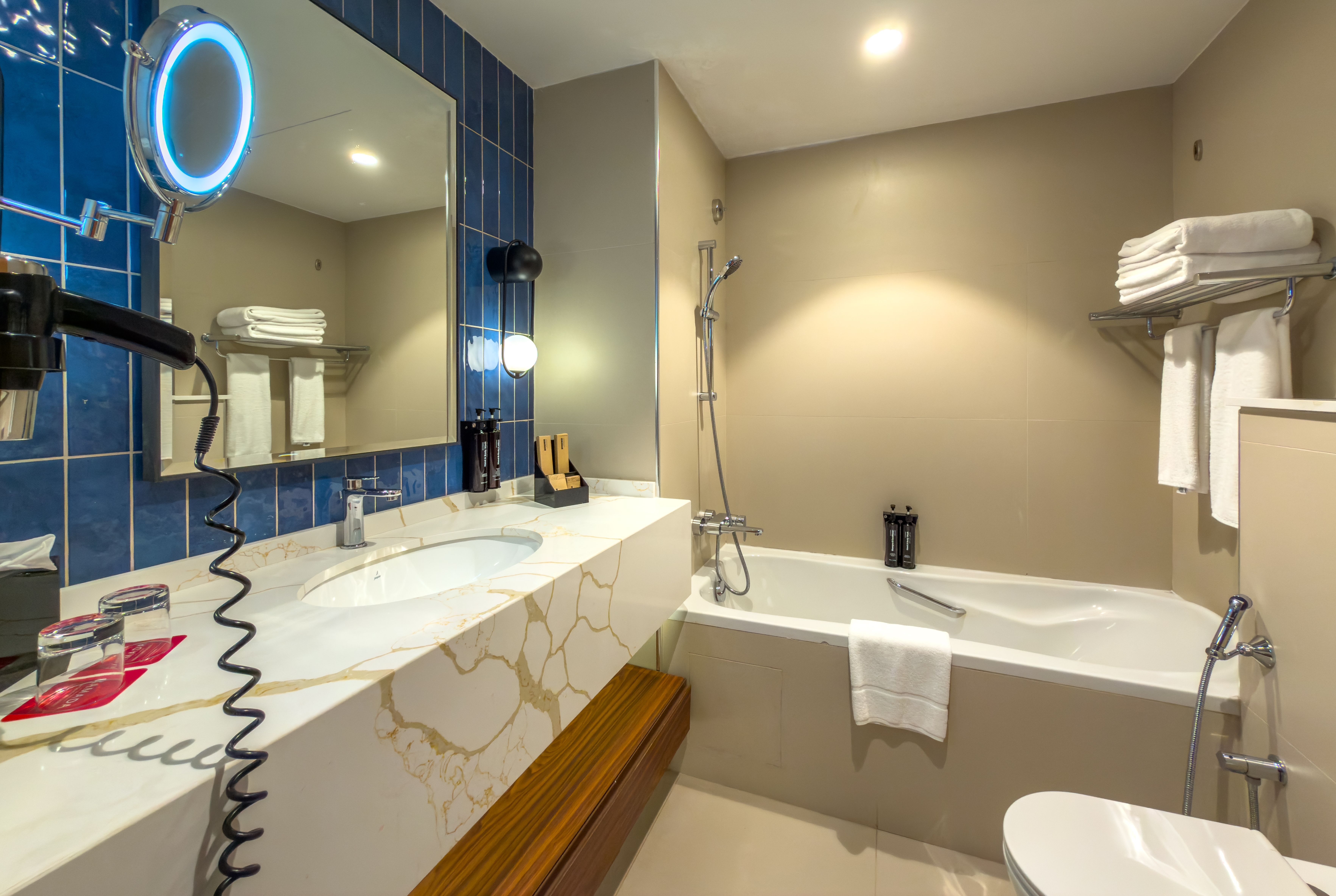 Guest room bath at the Wyndham Downtown Dubai in Dubai, Other than US/Canada
