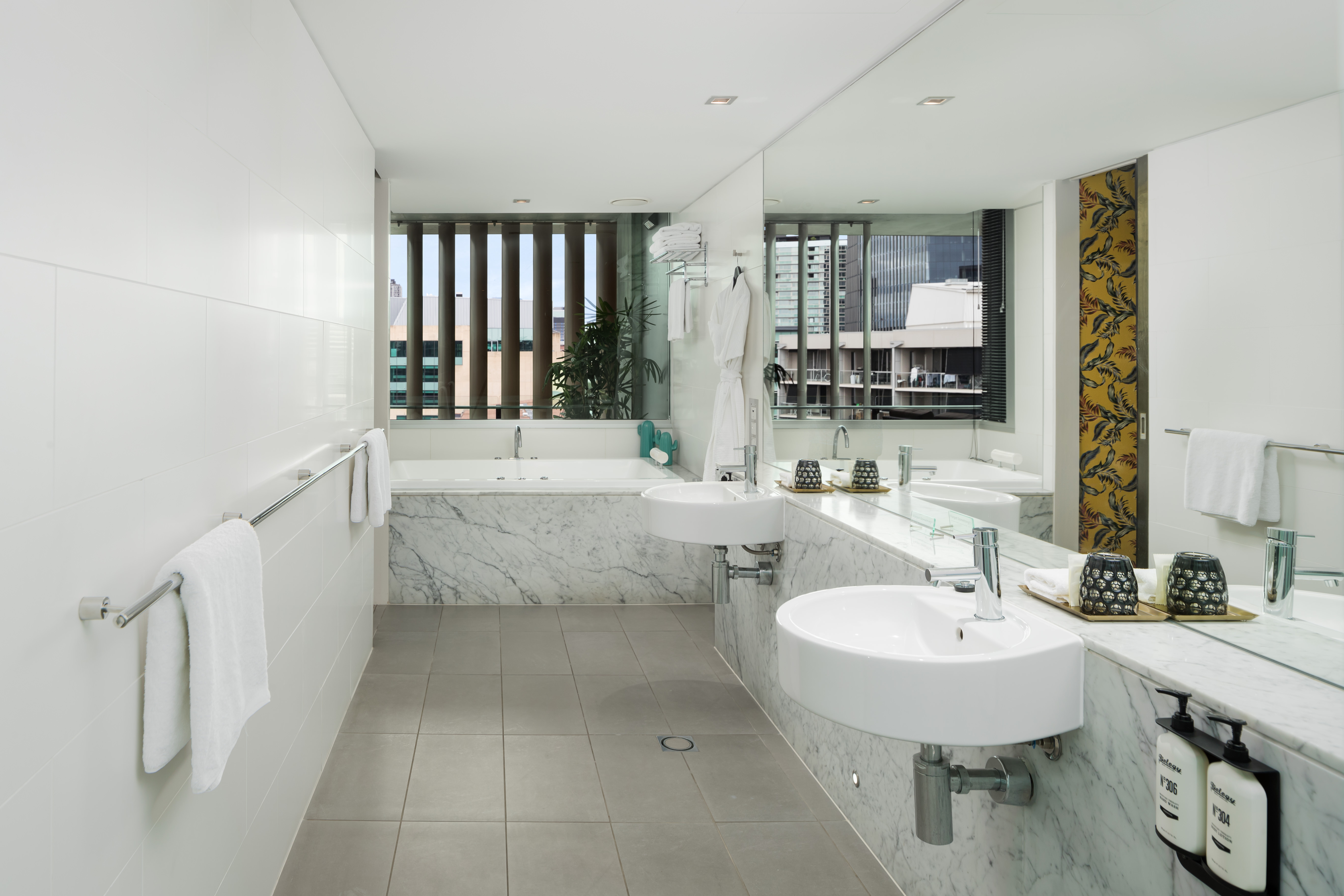 Guest room bath at the Ovolo Brisbane Fortitude Valley, a Wyndham Hotel in Brisbane, Other than US/Canada