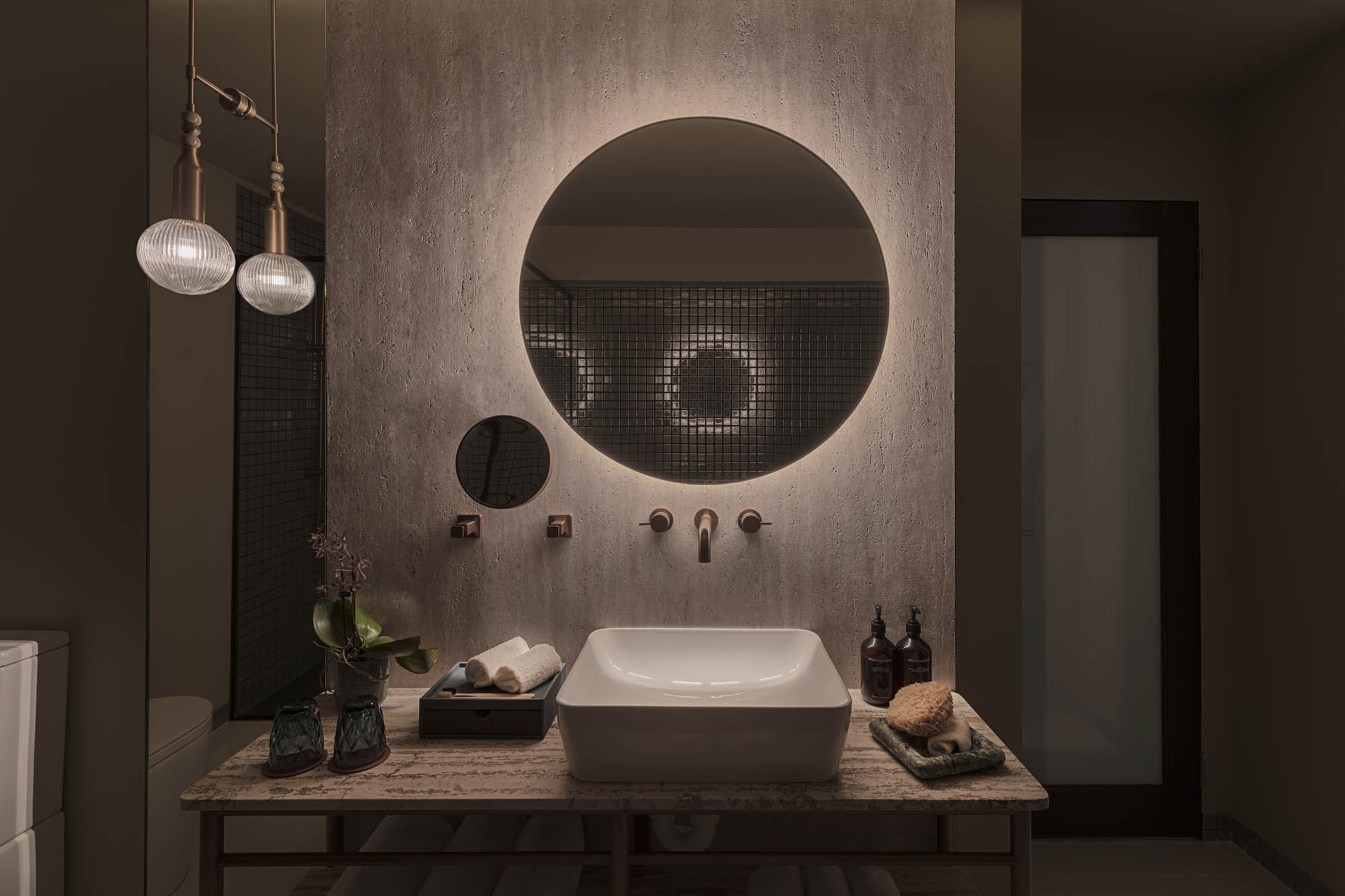 Guest room bath at the Ovolo Sydney Woolloomooloo, a Wyndham Hotel in Sydney, Other than US/Canada