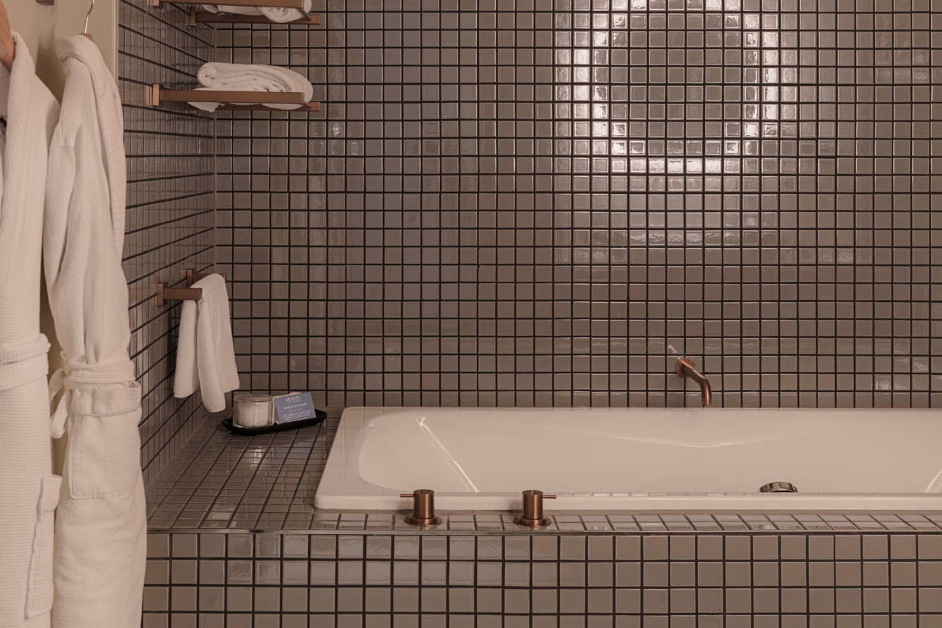 Guest room bath at the Ovolo Sydney Woolloomooloo, a Wyndham Hotel in Sydney, Other than US/Canada