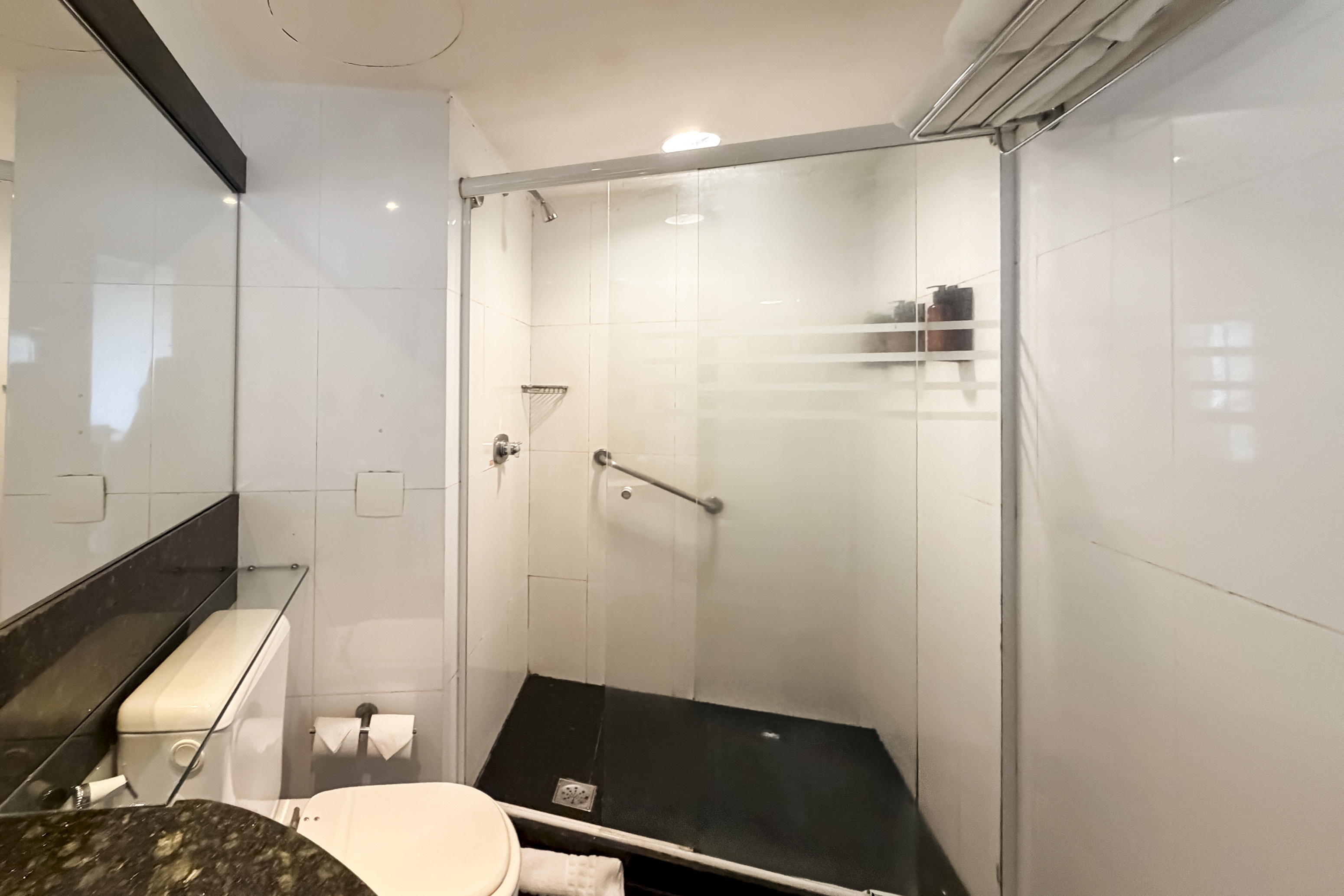Guest room bath at the Wyndham Rio Barra in Rio de Janeiro, Other than US/Canada