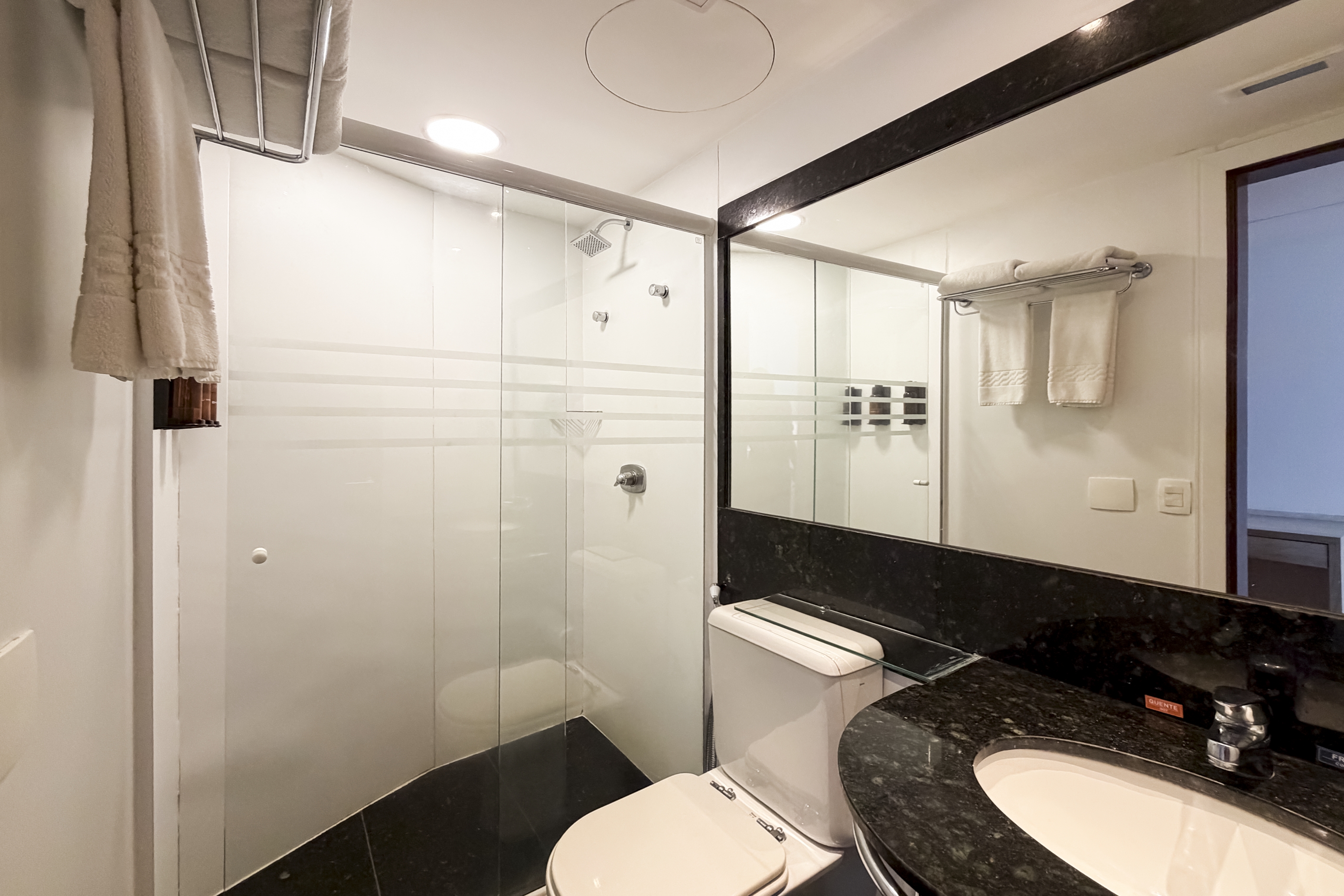 Guest room bath at the Wyndham Rio Barra in Rio de Janeiro, Other than US/Canada