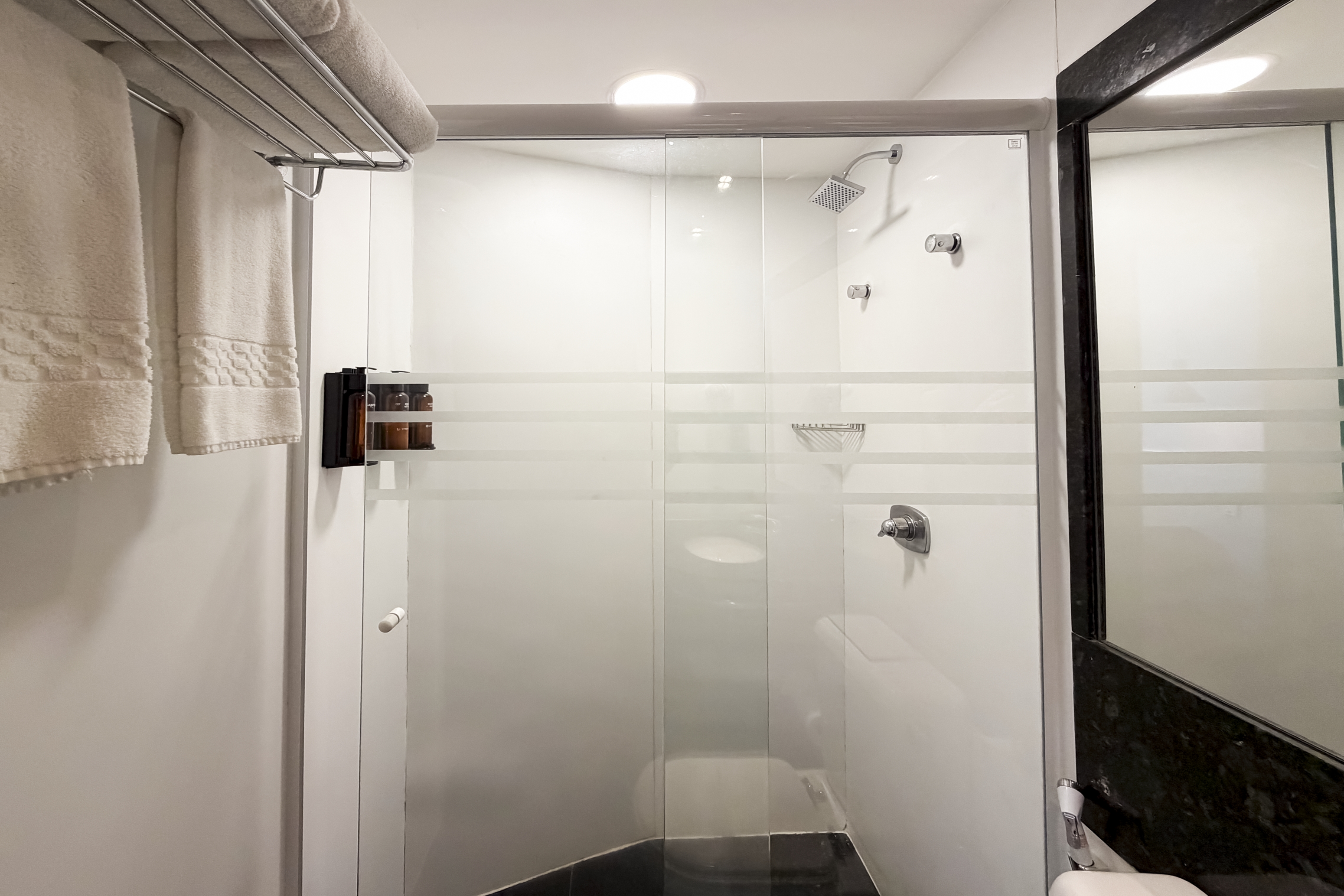 Guest room bath at the Wyndham Rio Barra in Rio de Janeiro, Other than US/Canada