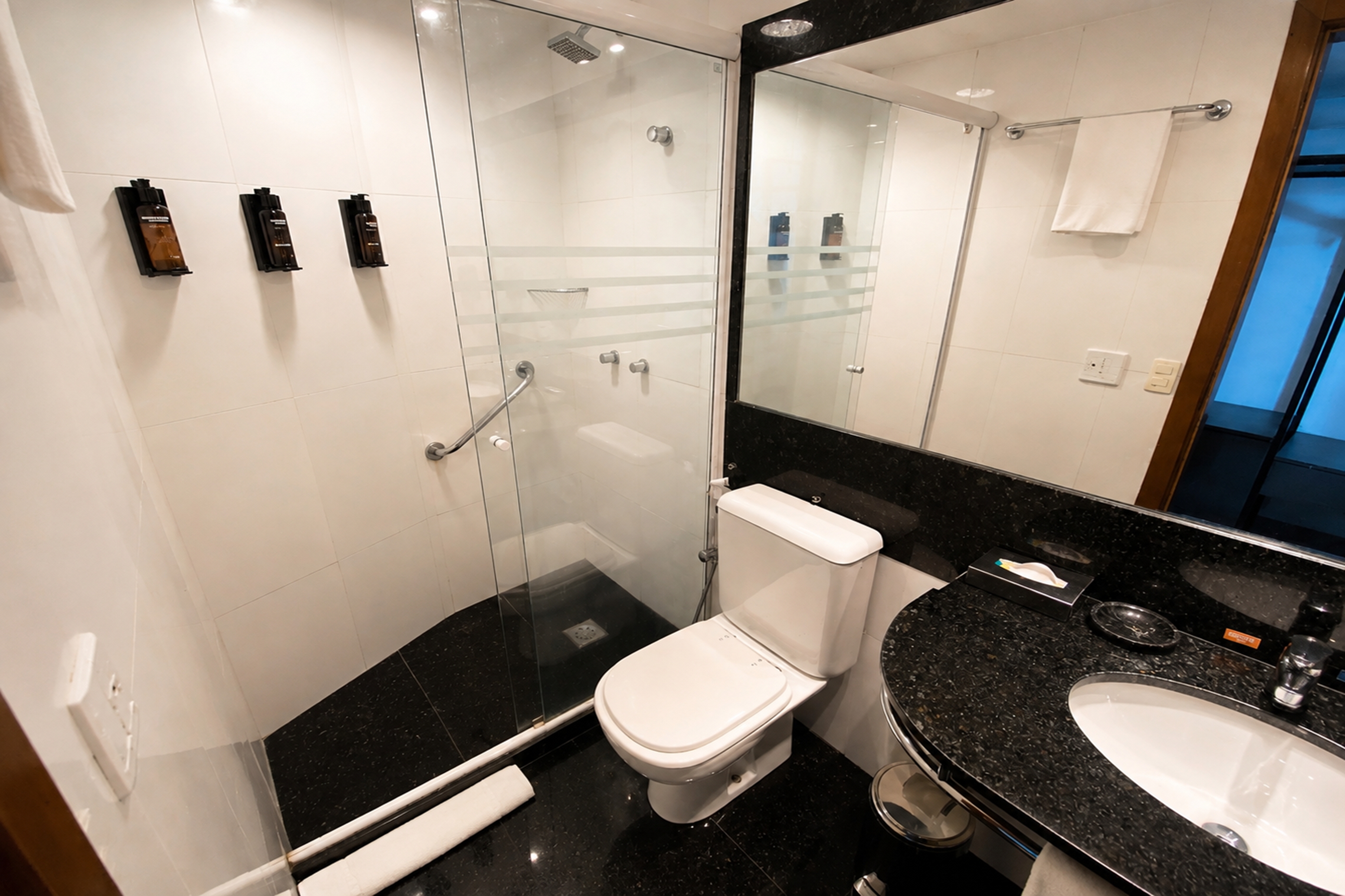 Guest room bath at the Wyndham Rio Barra in Rio de Janeiro, Other than US/Canada