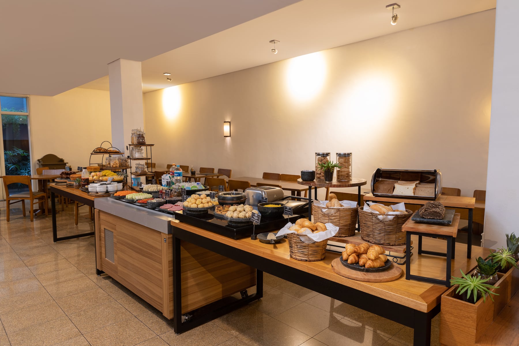 Wyndham Sao Paulo Paulista restaurant breakfast area close up in Sao Paulo, Other than US/Canada