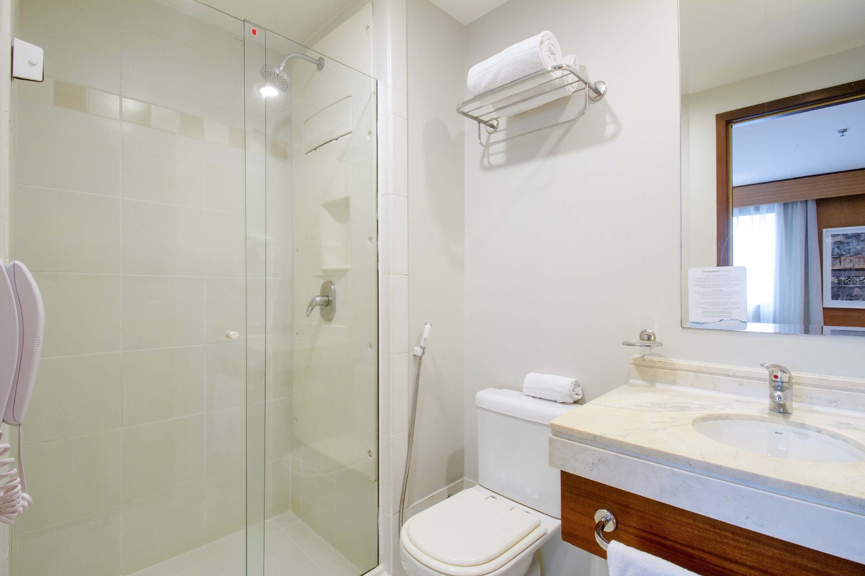 Guest room bath at the Wyndham Sao Paulo Ibirapuera Convention Plaza Hotel in Sao Paulo, Other than US/Canada