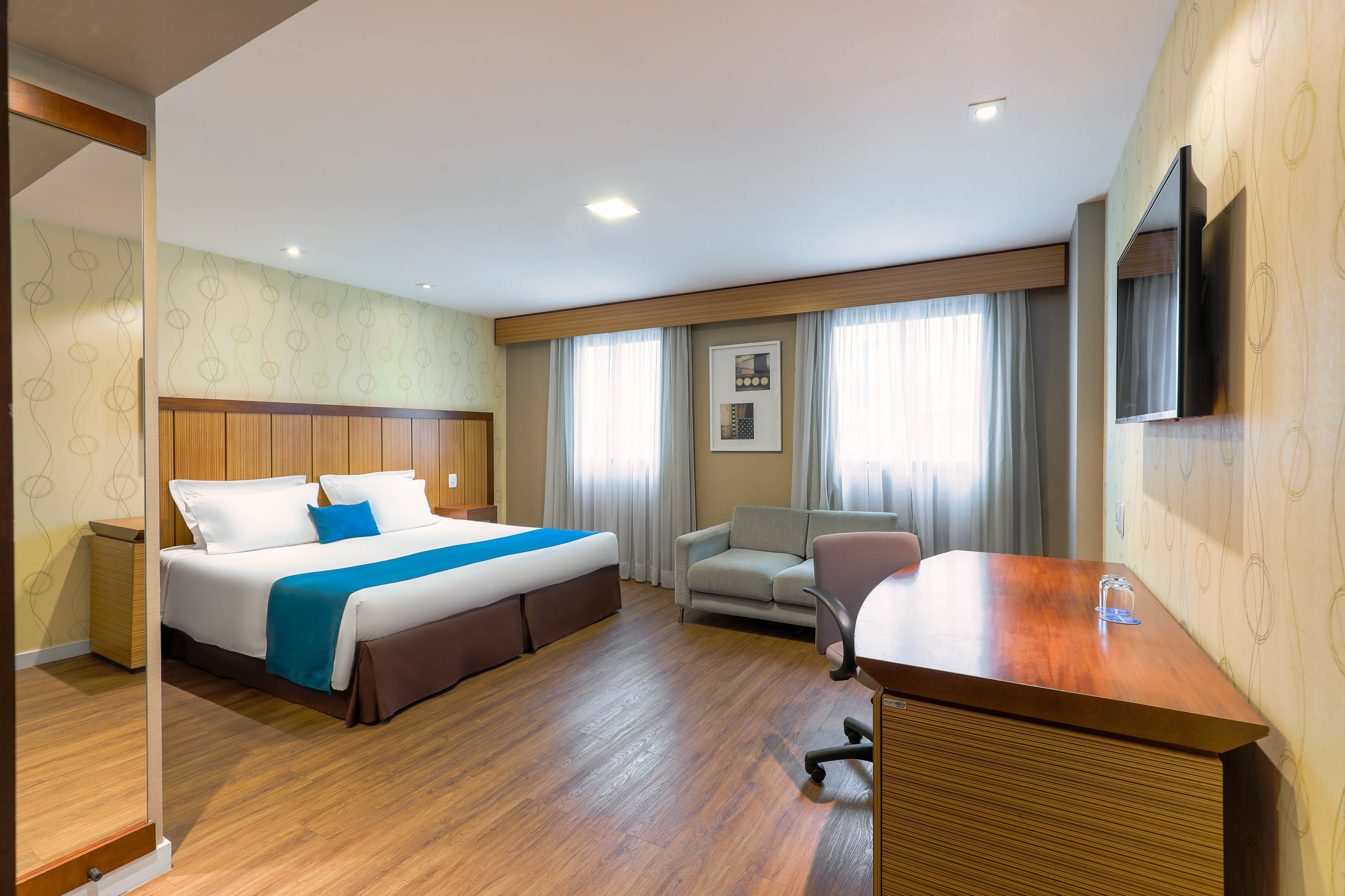 Guest room at the Wyndham Sao Paulo Ibirapuera Convention Plaza Hotel in Sao Paulo, Other than US/Canada