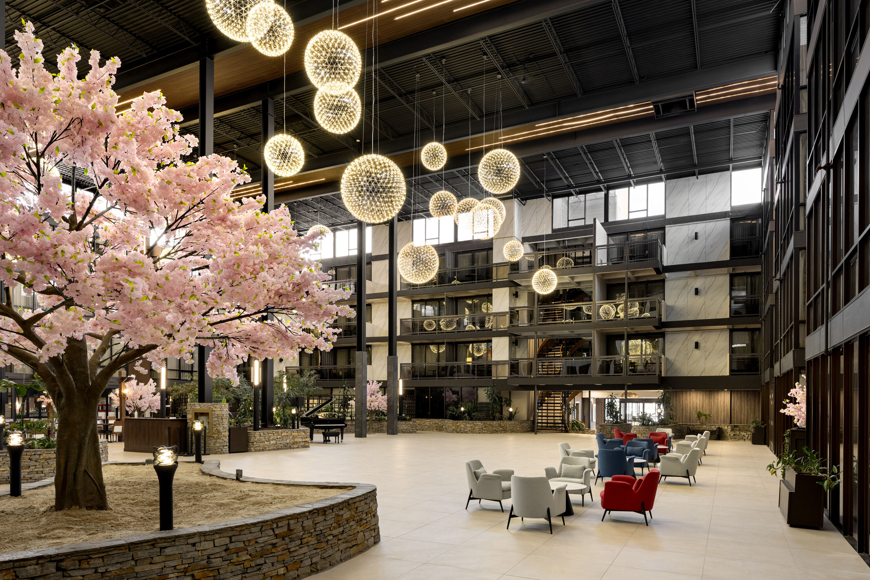 Wyndham Edmonton Hotel and Conference Centre lobby atrium in Edmonton, Alberta