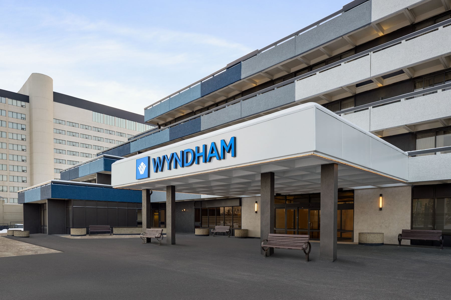 Exterior of Wyndham Edmonton Hotel and Conference Centre hotel in Edmonton, Alberta