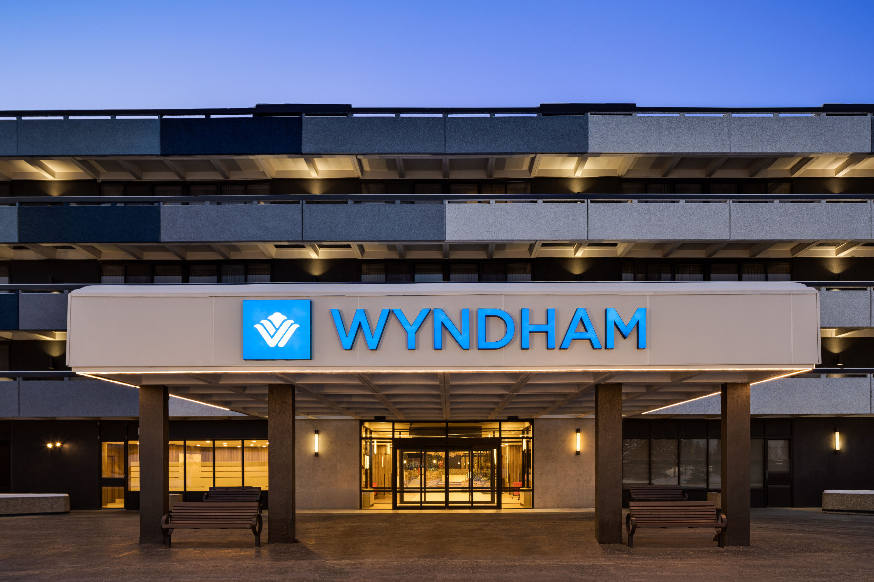 Exterior of Wyndham Edmonton Hotel and Conference Centre hotel in Edmonton, Alberta