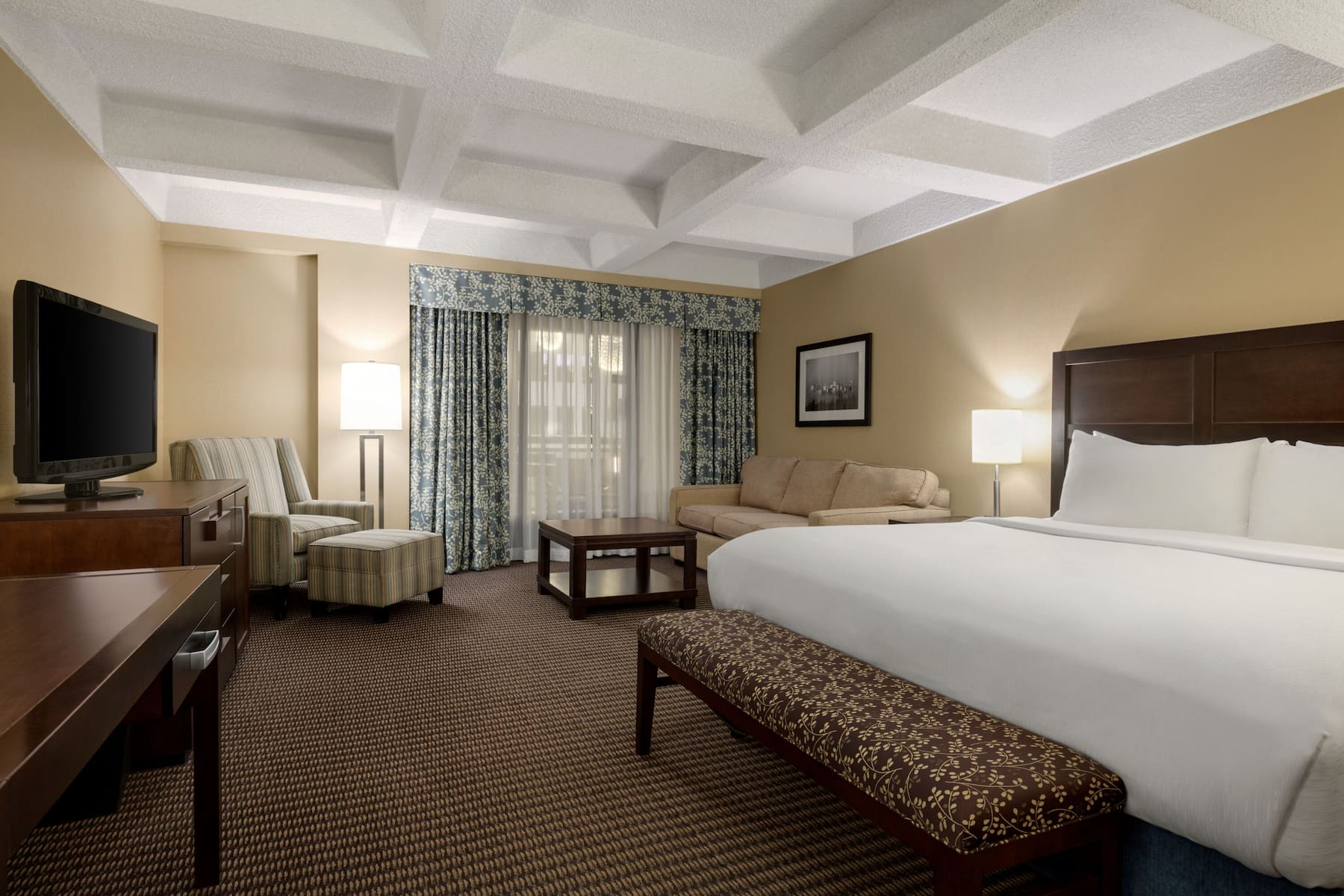 Guest room at the Wyndham Edmonton Hotel and Conference Centre in Edmonton, Alberta