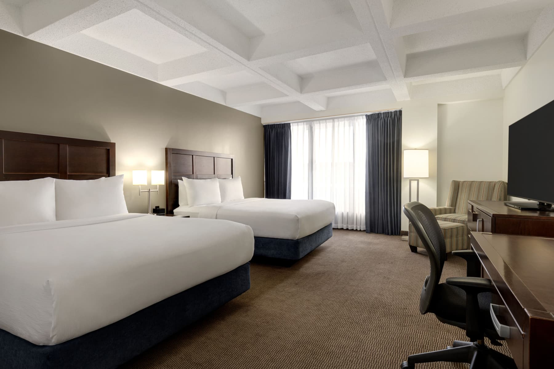 Guest room at the Wyndham Edmonton Hotel and Conference Centre in Edmonton, Alberta