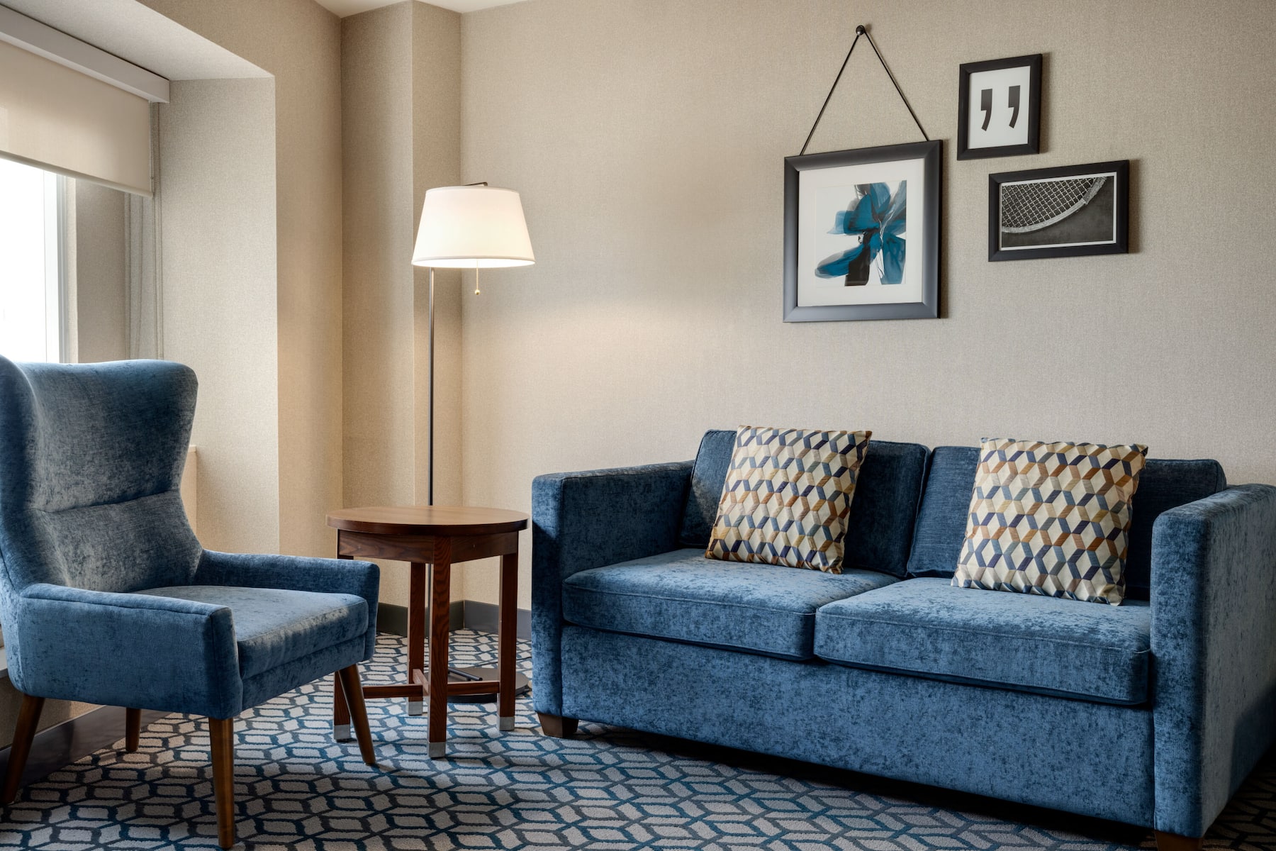 Guest room at the Wyndham Fallsview Hotel in Niagara Falls, Ontario
