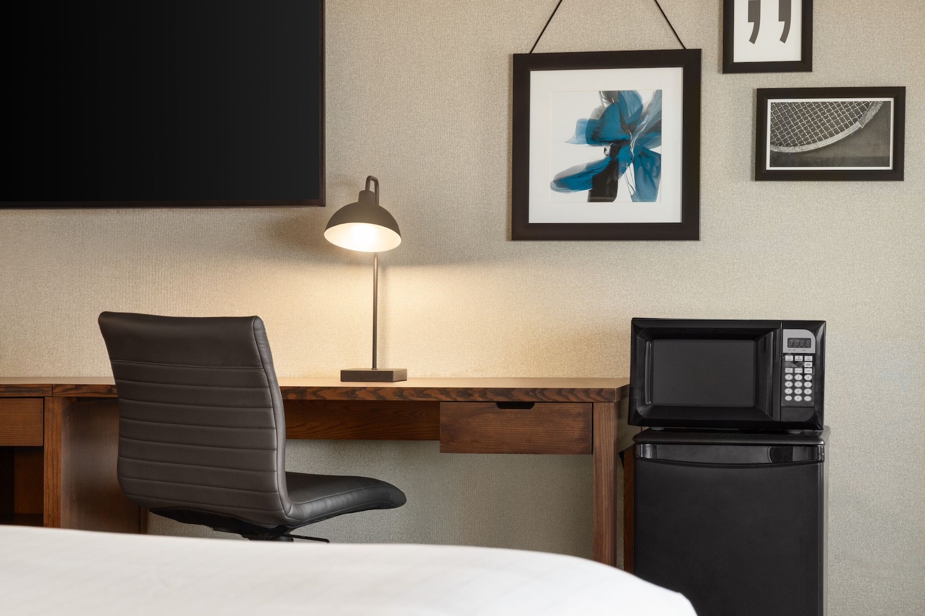 Guest room at the Wyndham Fallsview Hotel in Niagara Falls, Ontario