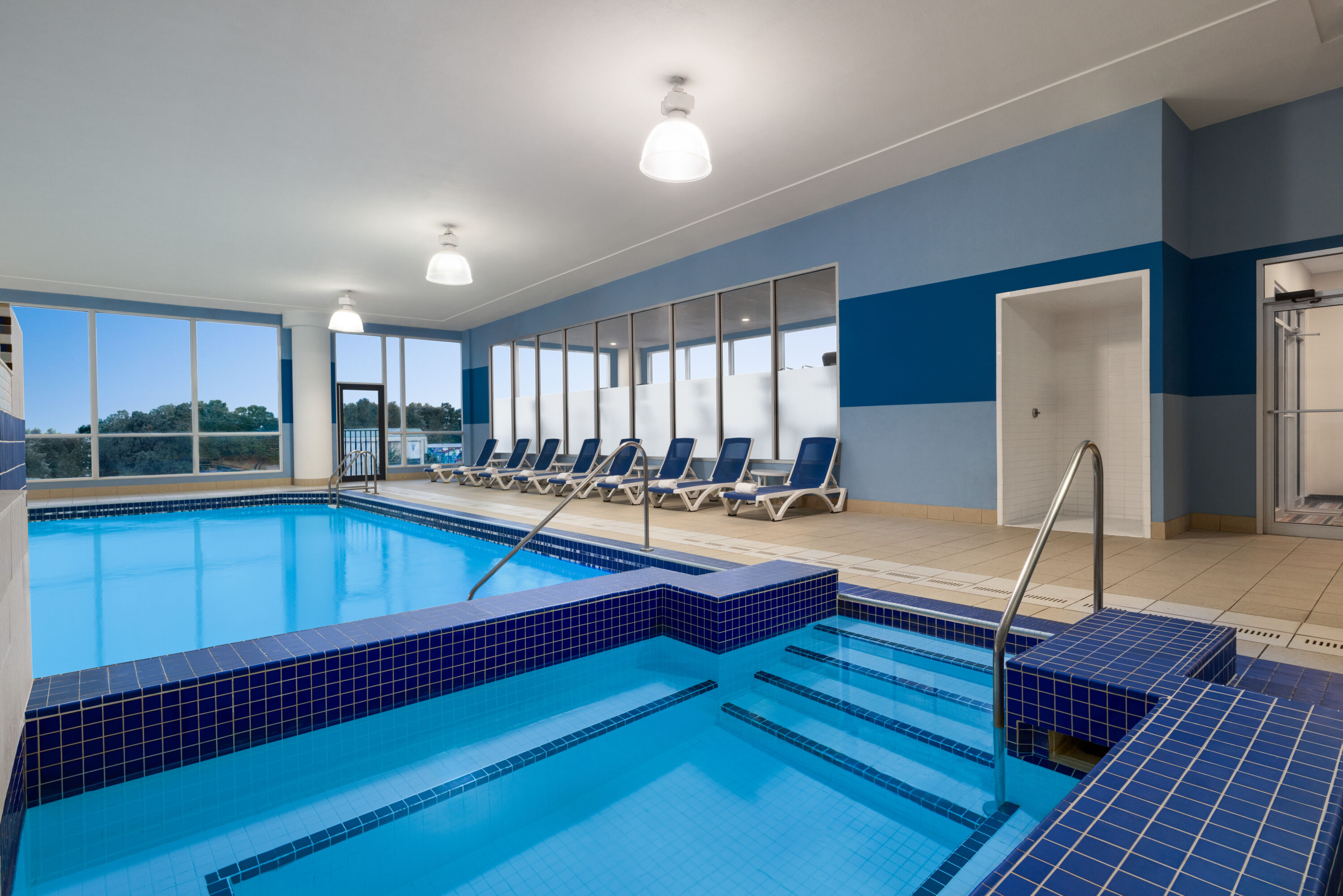 Indoor pool at the Wyndham Fallsview Hotel in Niagara Falls, Ontario