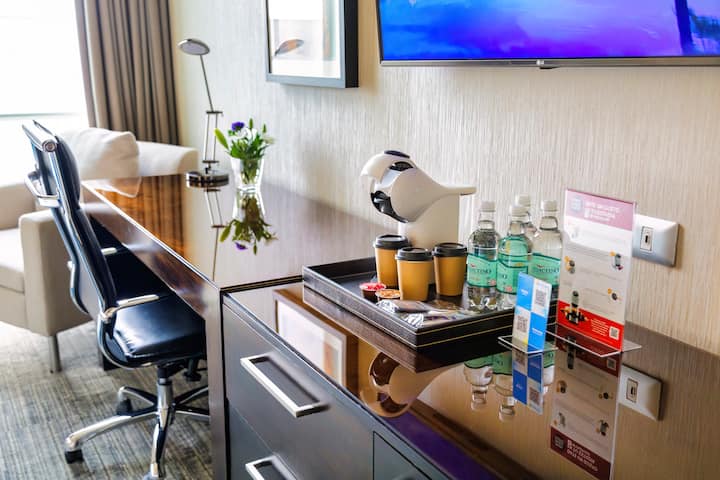 Guest room at the Wyndham Santiago Aeropuerto in Santiago, Other than US/Canada