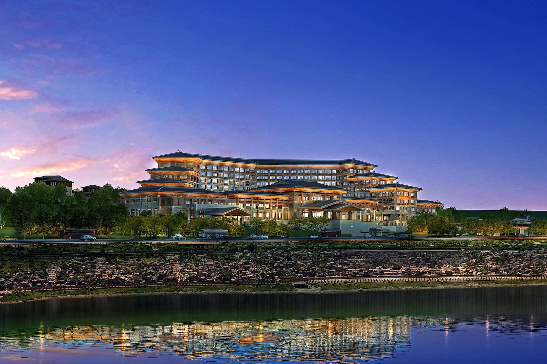 Exterior of Wyndham Baise Resort hotel in Baise, Other than US/Canada
