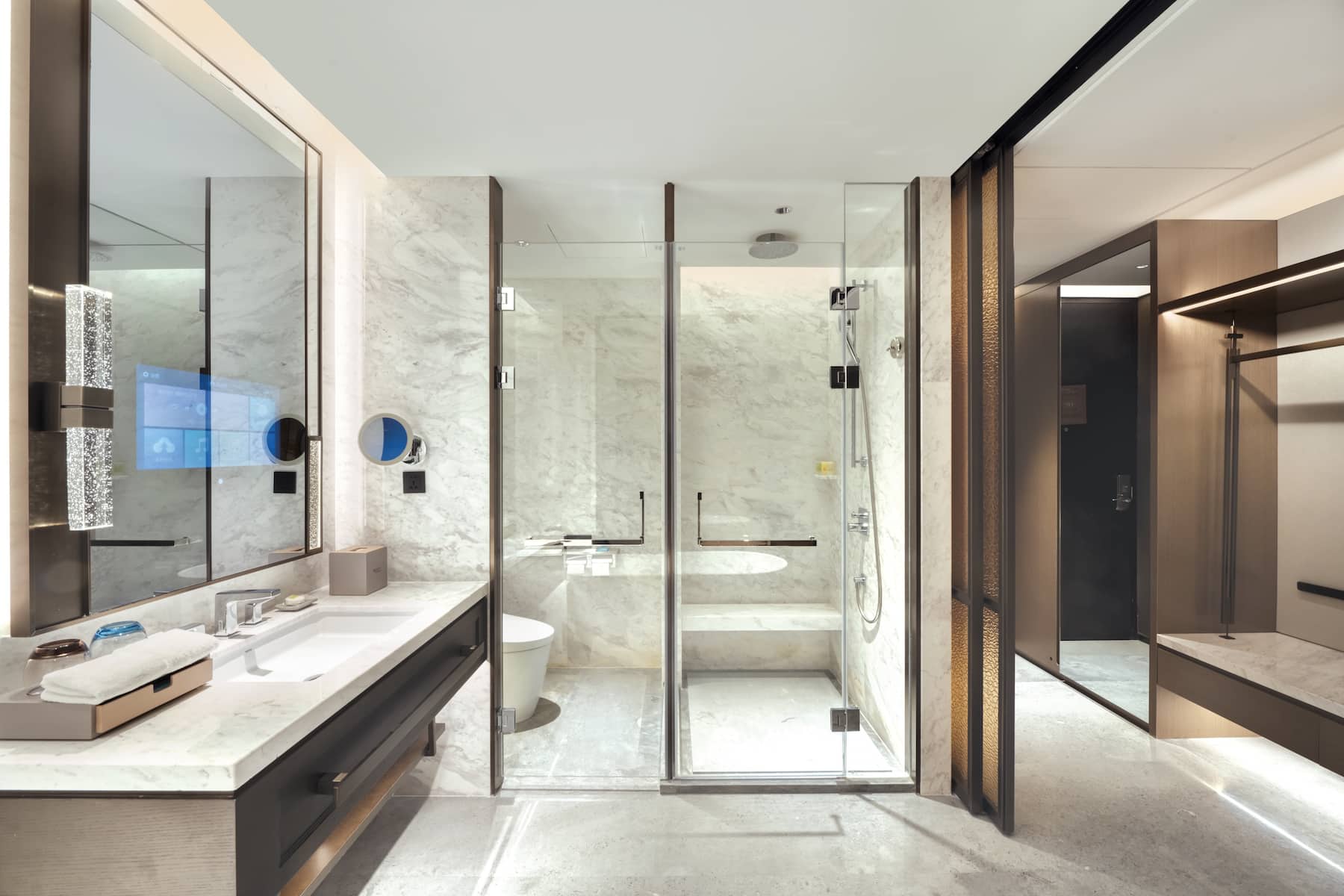 Guest room bath at the Wyndham Xiongan in Baoding, Other than US/Canada